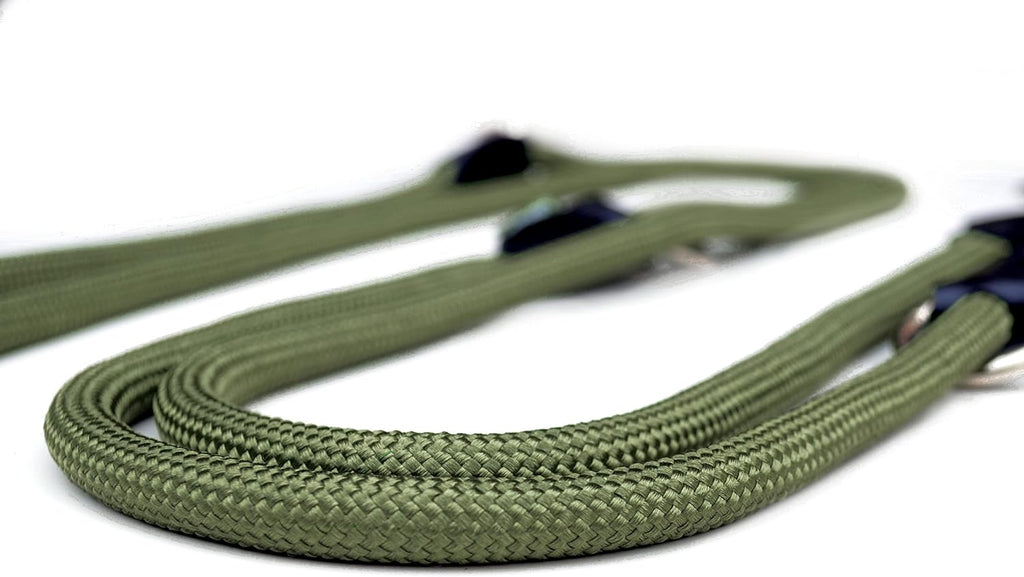 Leisegruen Hundeleine verstellbar 2m-3m Nylon Doppelleine Schwarz