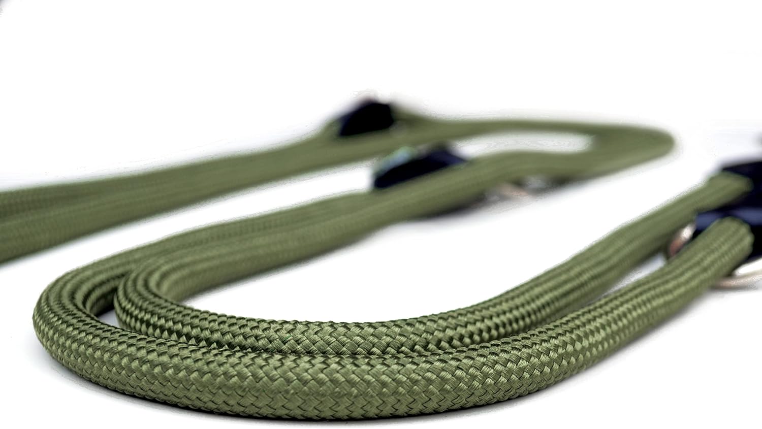 Leisegruen Hundeleine verstellbar 2m-3m Nylon Doppelleine Schwarz