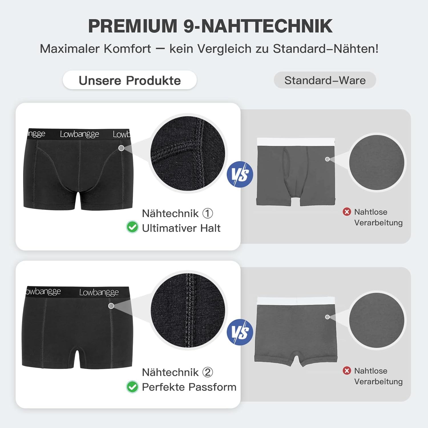 Men's Boxer Shorts, Pack of 9, Cotton Underpants, with 3D Cut, High Comfort and