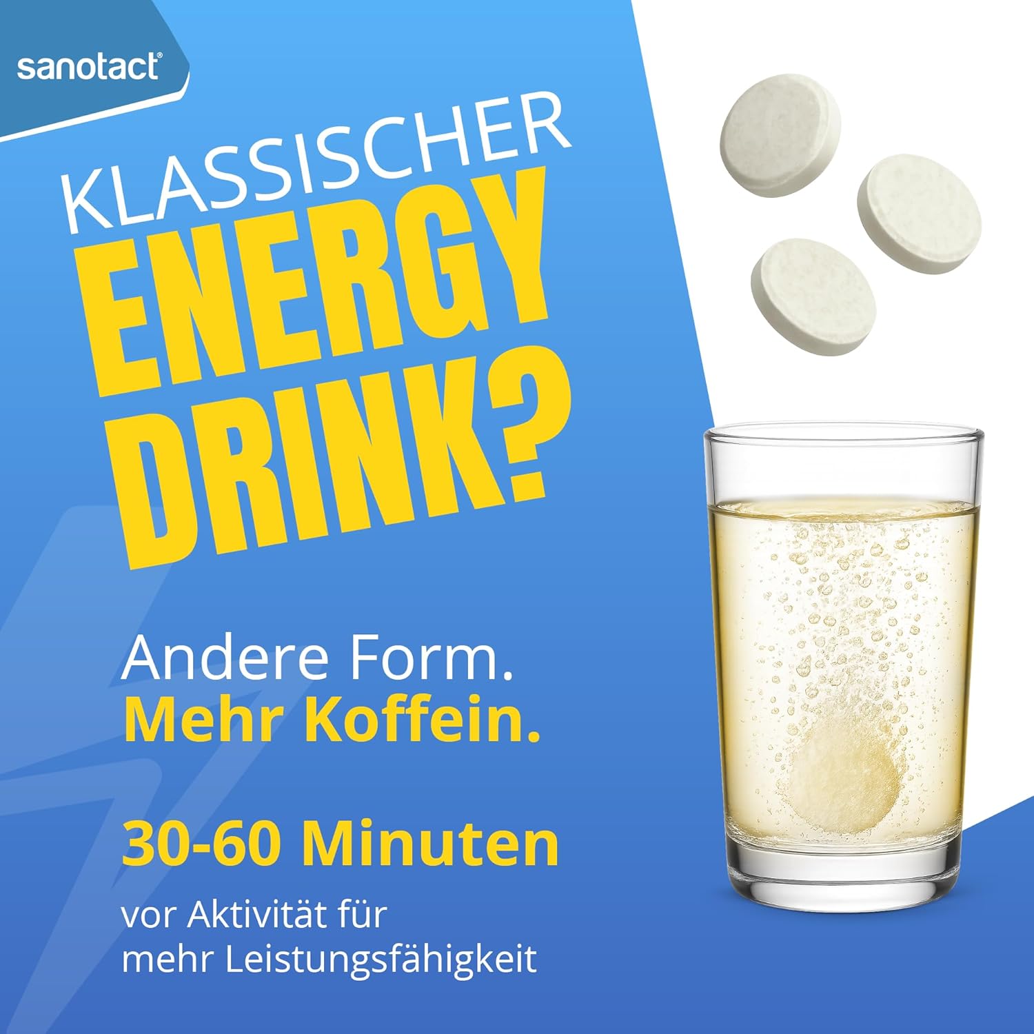 sanotact Brausetabletten Energy Drink - Taurin Koffein B‑Vitamine zuckerf