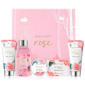BODY & EARTH Geschenkbox Frauen 5-teilig Rose Geburtstagsgeschenk Freundin