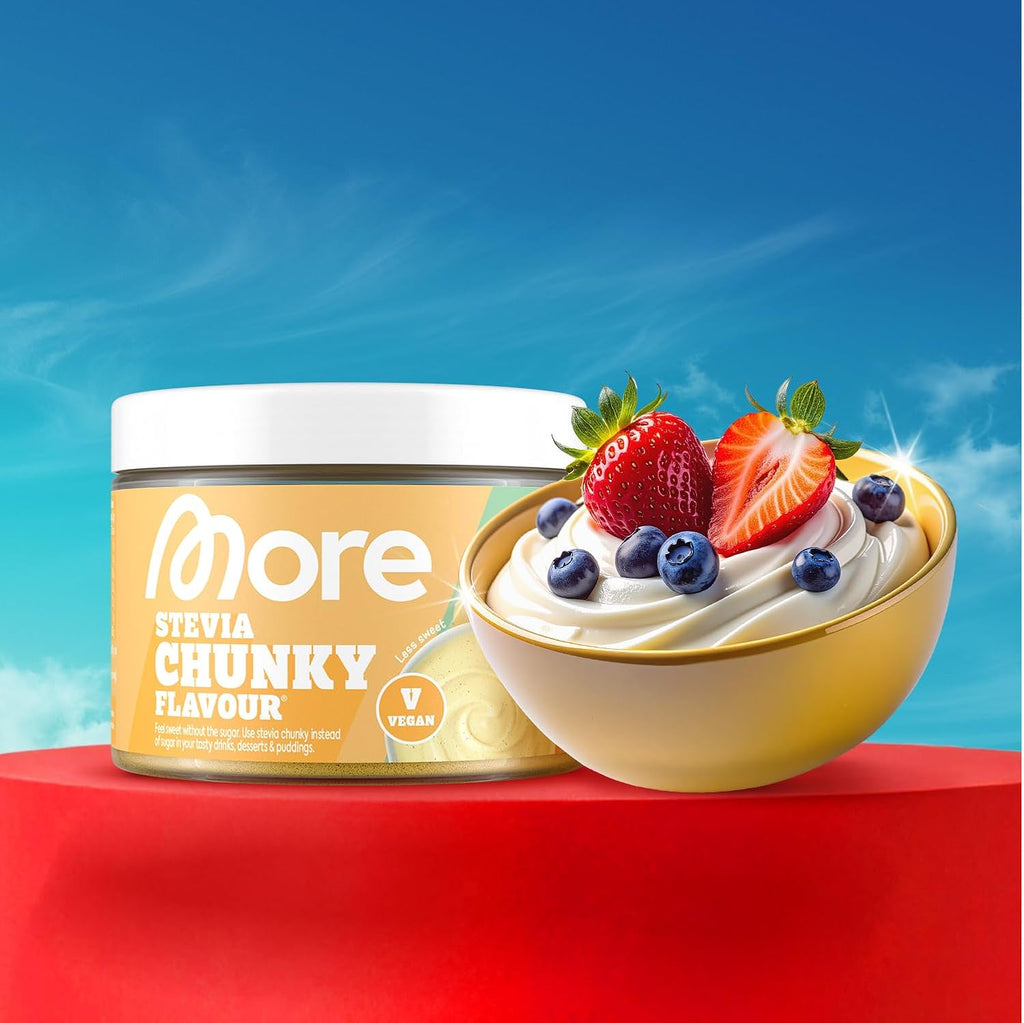 MORE Stevia Chunky Flavour Strawberry Perfection, verschiedene Sorten
