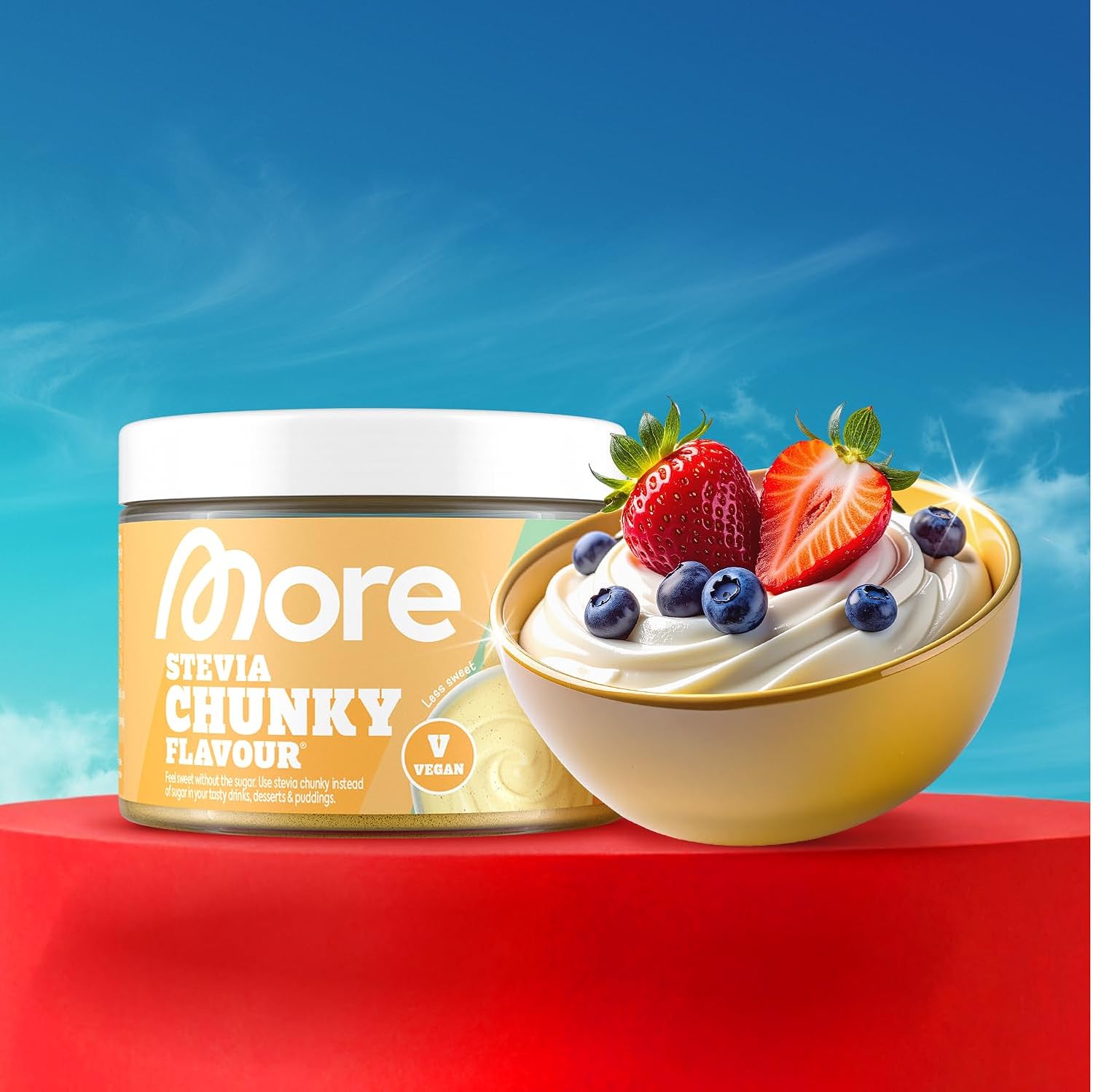 MORE Stevia Chunky Flavour Strawberry Perfection, verschiedene Sorten