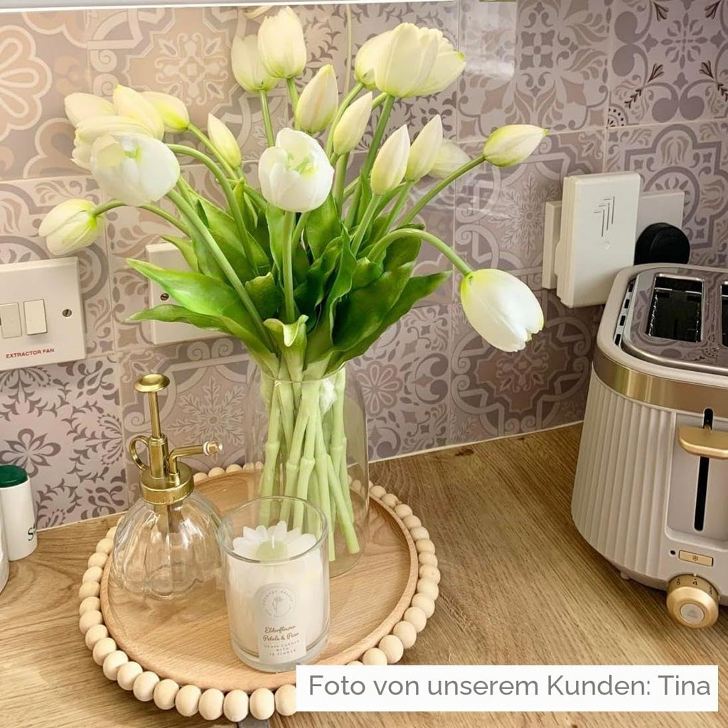 Kuenstliche Tulpen Real Touch 20 Stueck Strauss Kunstblumen Deko