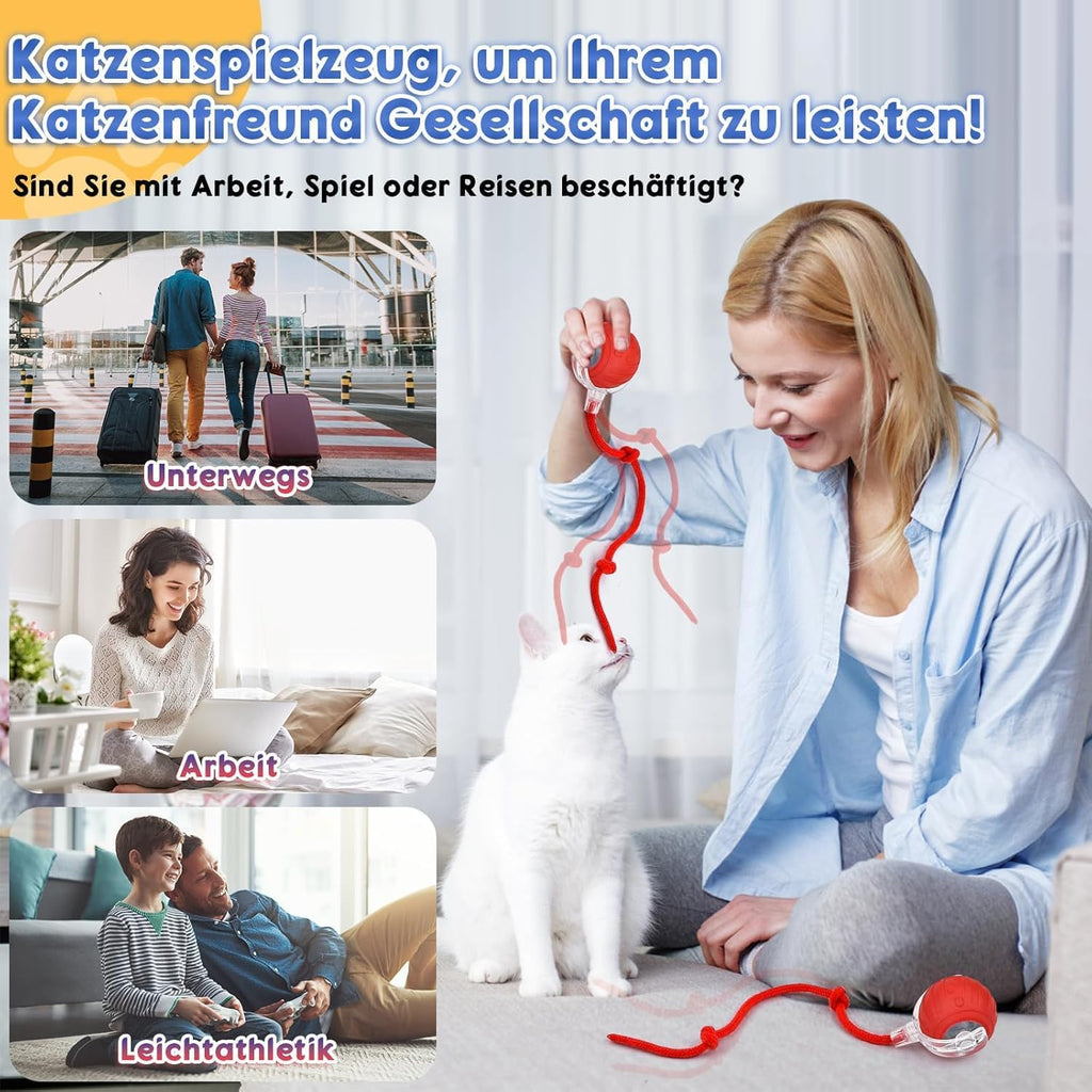 Interaktiver Katzenball elektrisch 360° rollend Katzenspielzeug mit LED