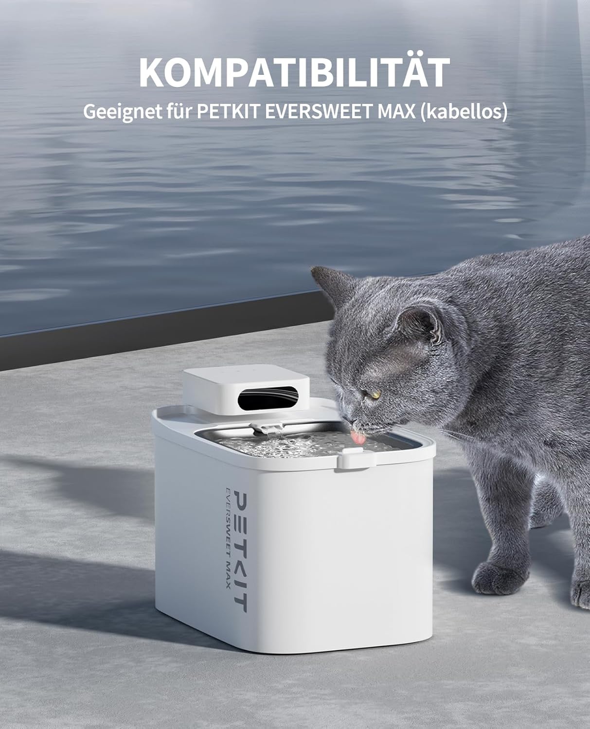 PETKIT Trinkbrunnen Edelstahl BPA-frei leise 26 dB Bewegungssensor spuelmaschi