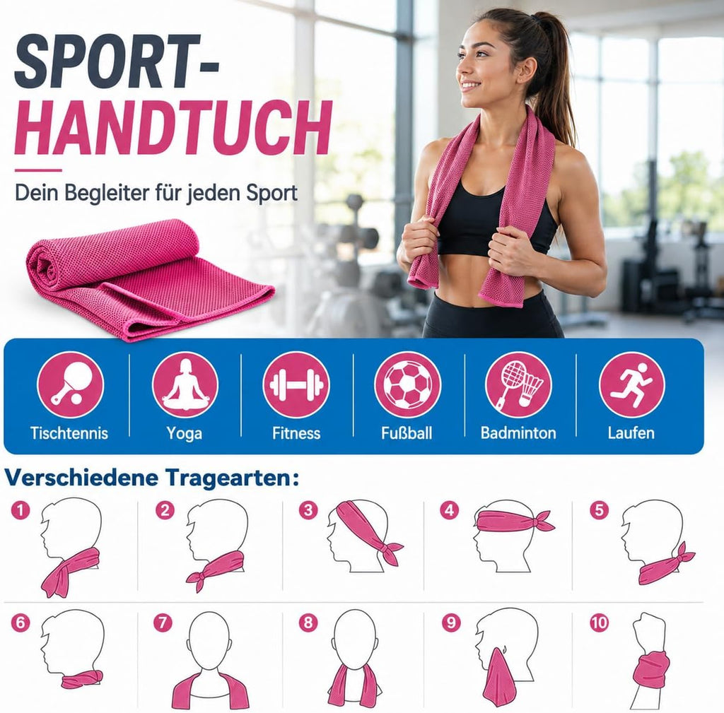 Kuehltuch Set fuer Sport Outdoor - kuehlend, atmungsaktiv, schweissabsorbierend