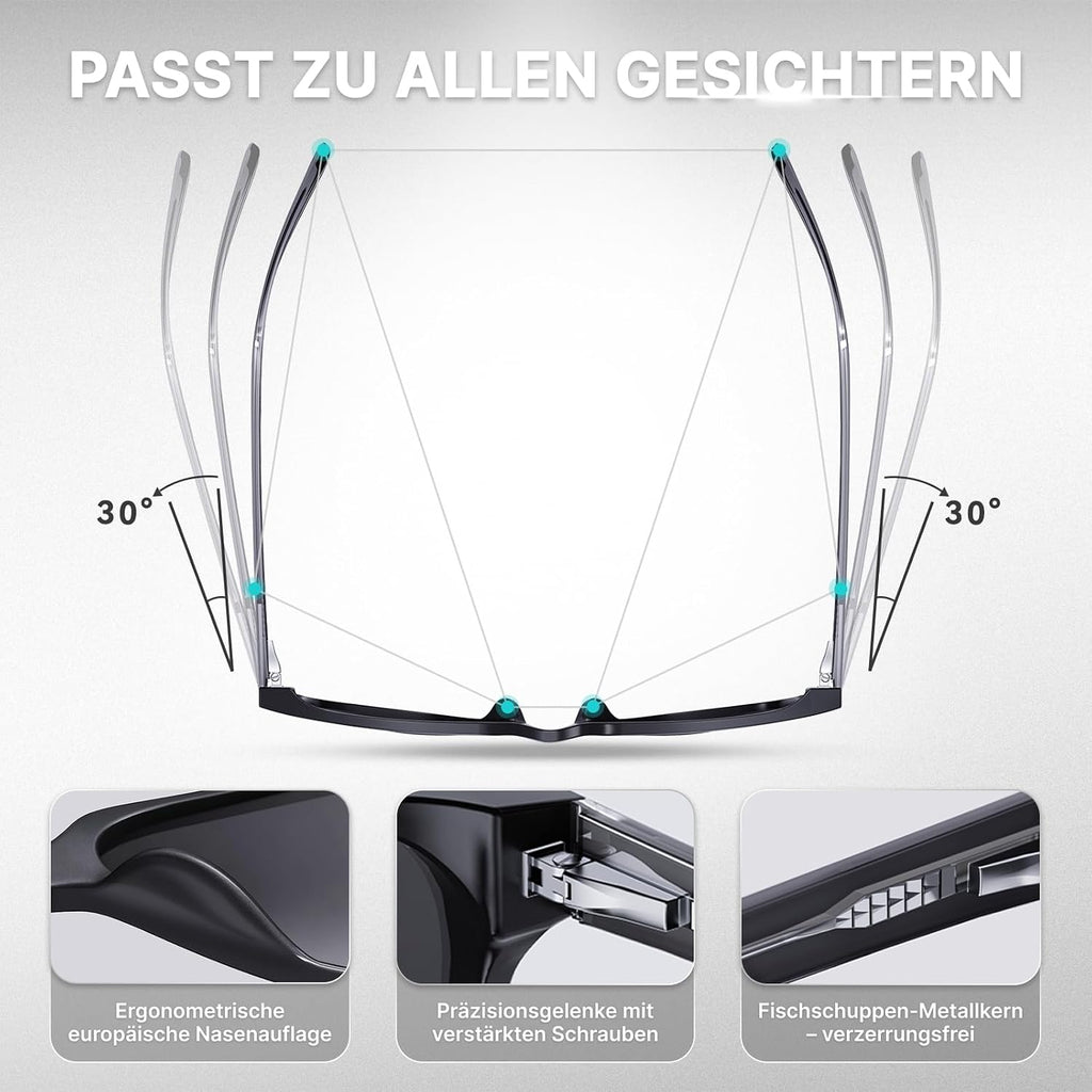 DADA-PRO Sonnenbrille polarisiert Herren Damen Retro verspiegelt UV400 Schutz