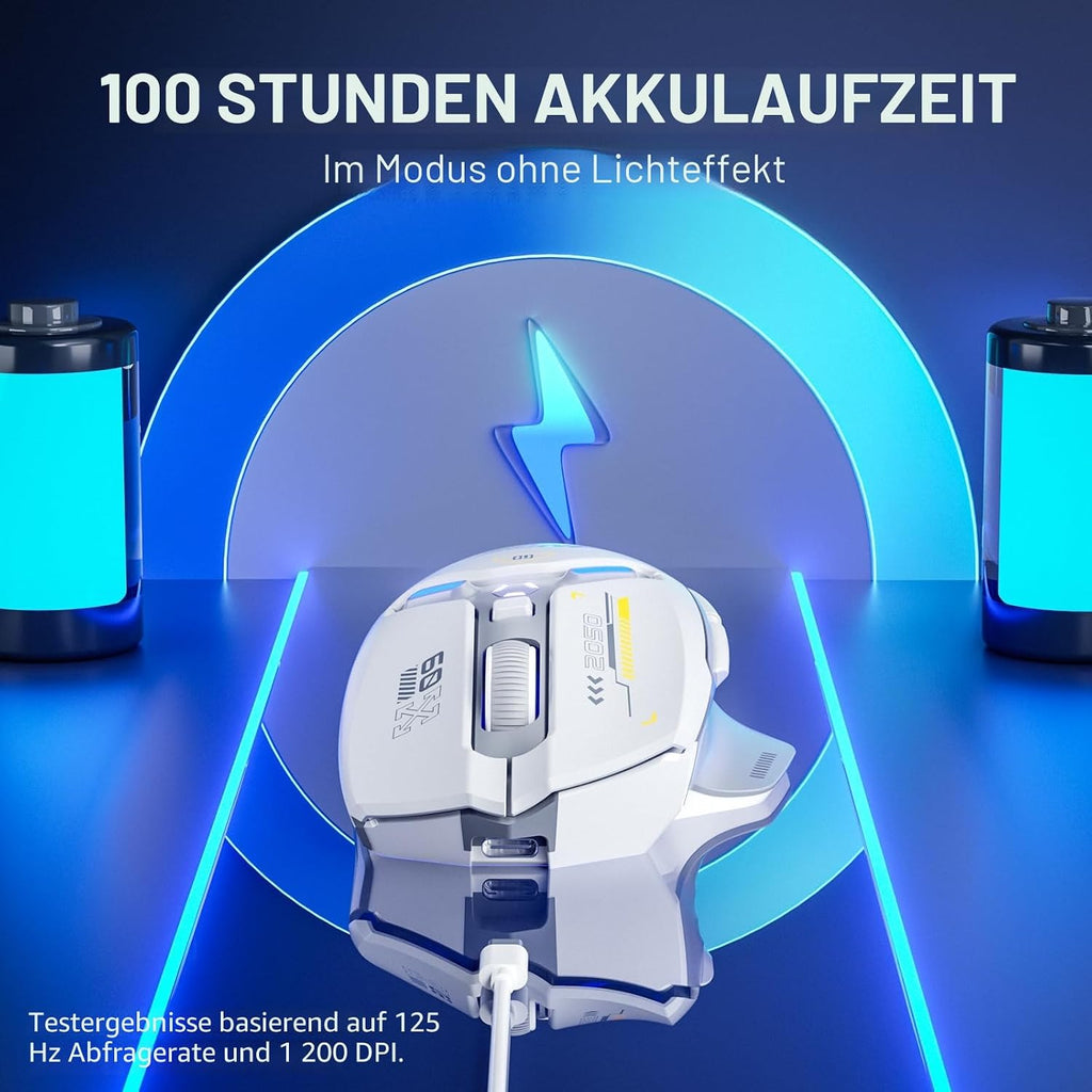 Inphic IN9 Gaming Maus kabellos 2.4G Bluetooth USB-C RGB 10000 DPI