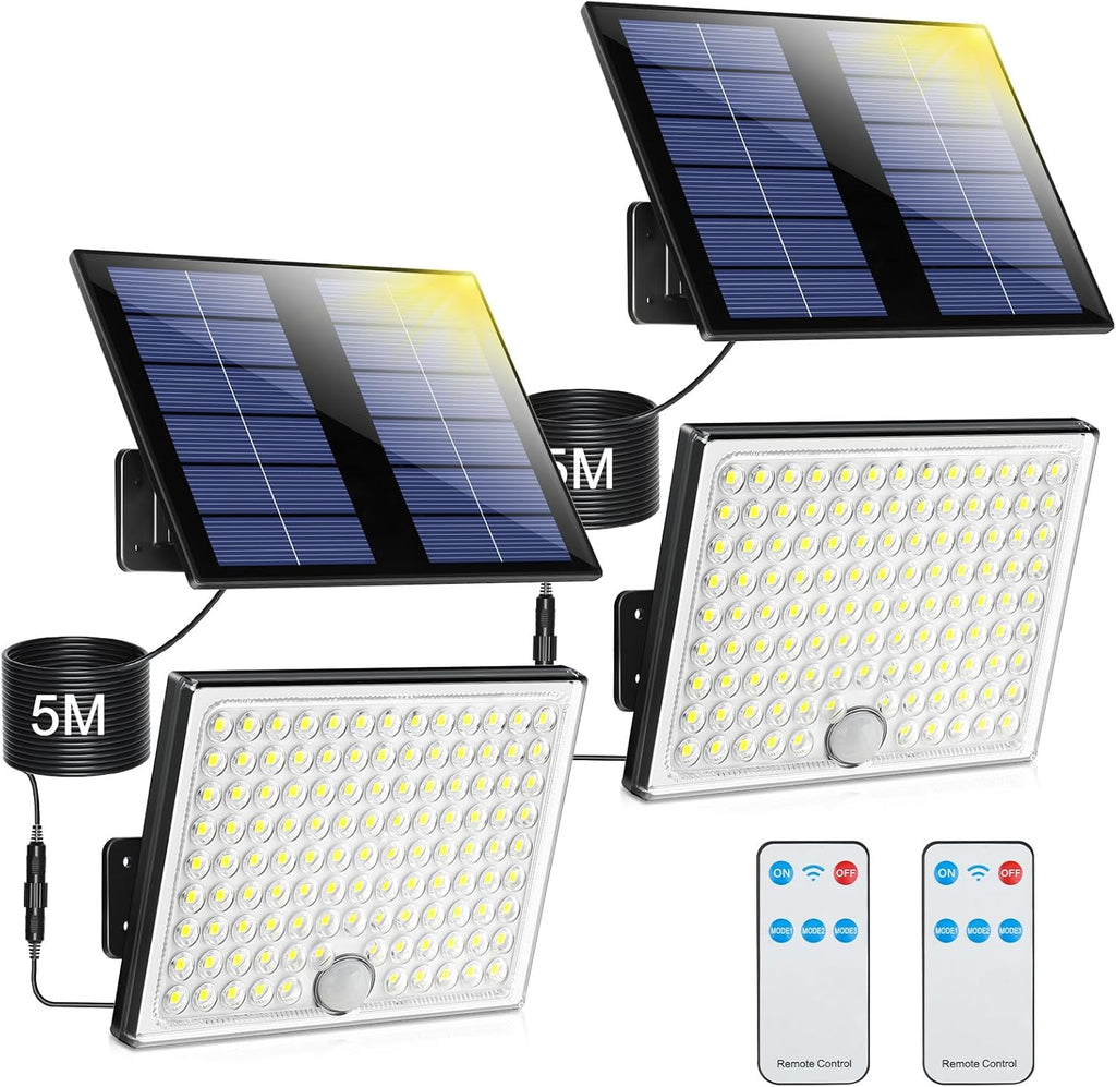 Realky Solar-Aussenlampe mit Bewegungsmelder, IP65, Fernbedienung, 5m Kabel