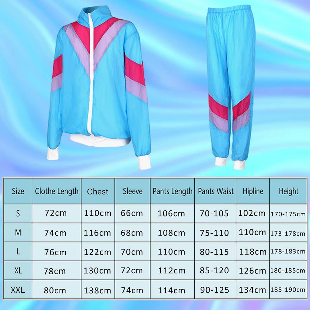 80er Jahre Trainingsanzug Herren Damen Jacke und Hose Gr. S-XXL
