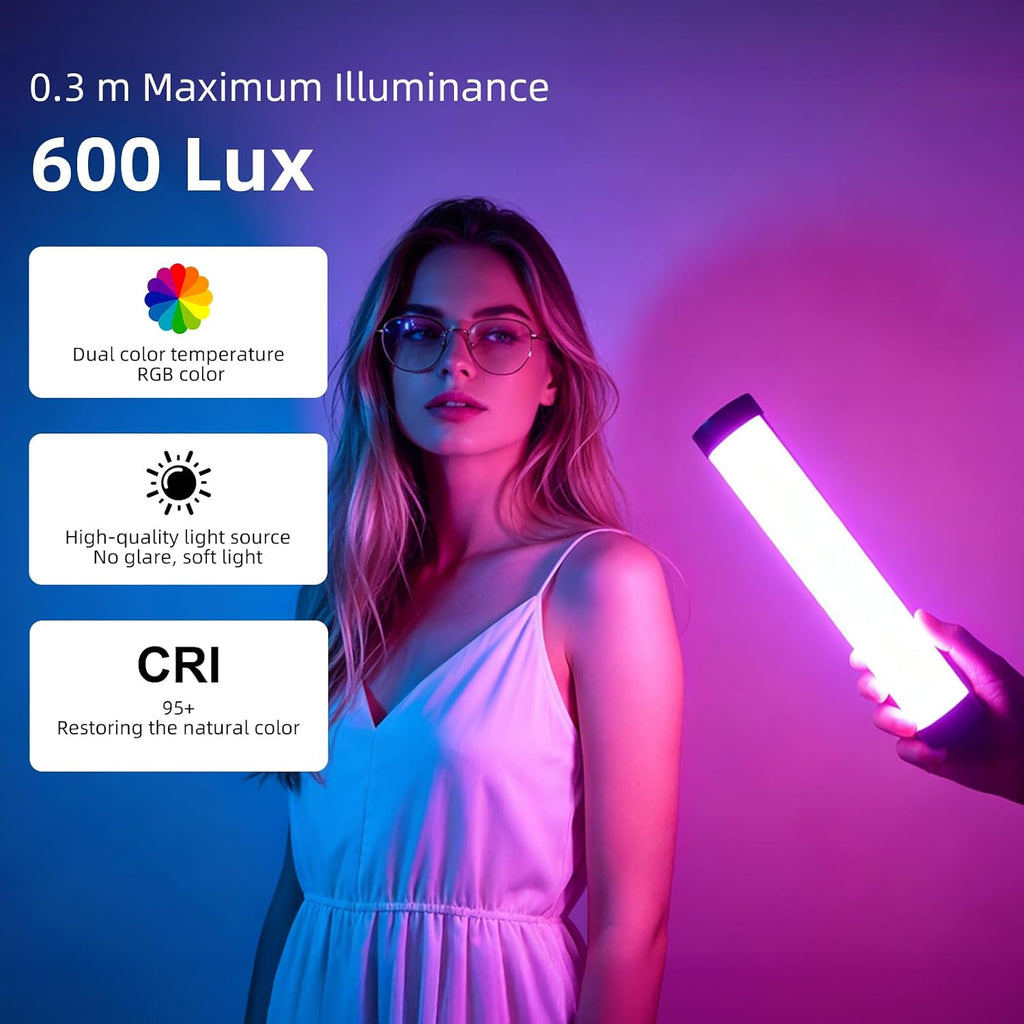 P100 LED Videoleuchte RGB 2000-6000K Mini tragbar Fotografie Video TikTok