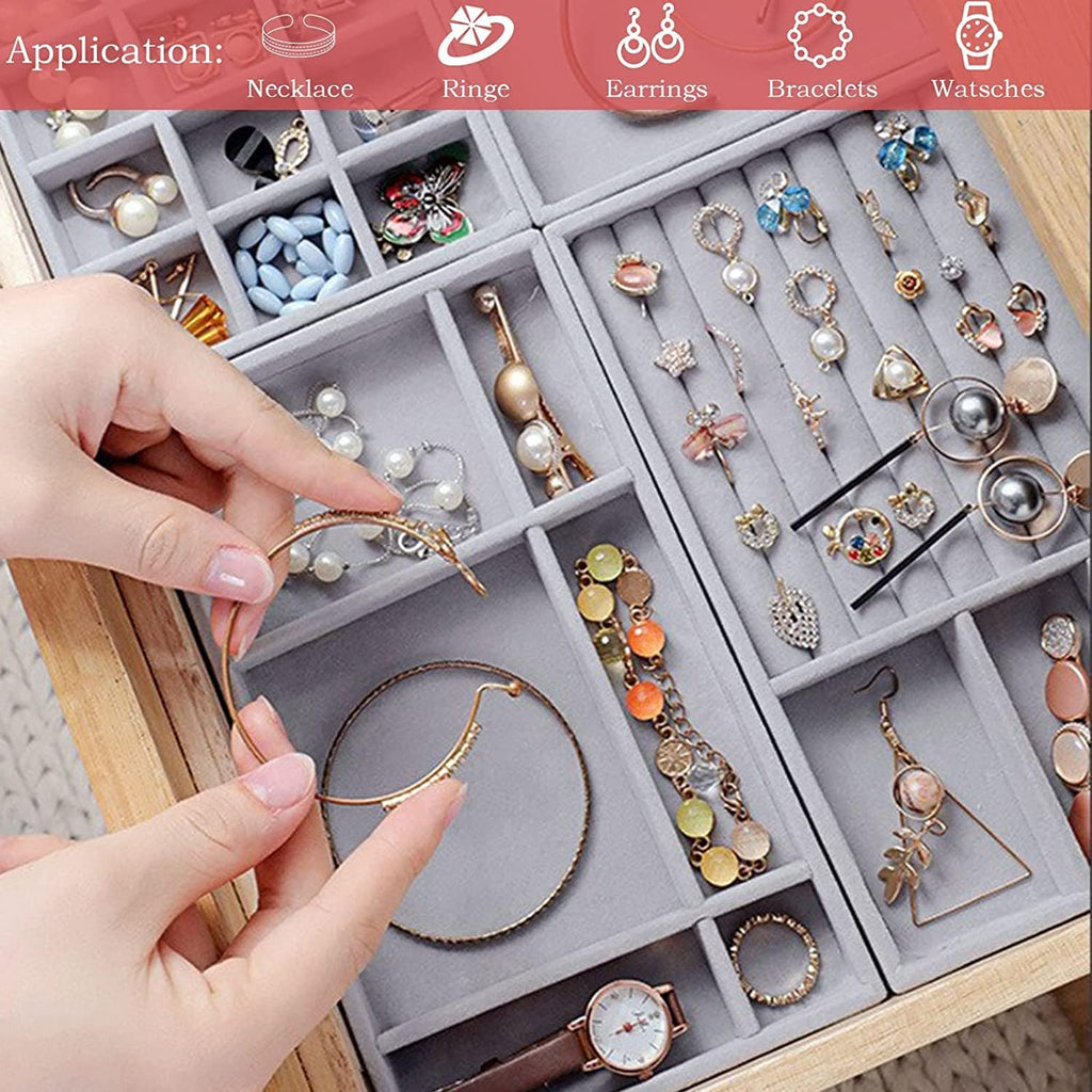 Schmuckorganizer Schublade Schmucktabletts Einsaetze Aufbewahrung fuer Ringe