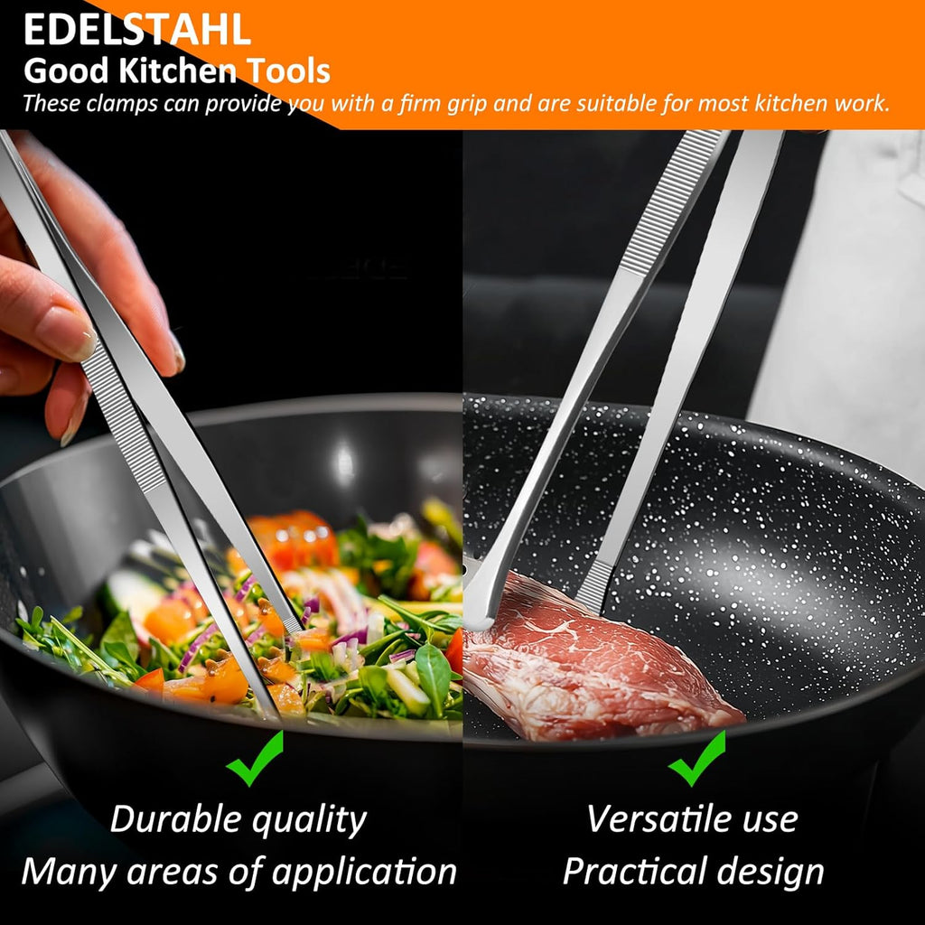 Edelstahl Kochpinzetten 3er Set 28-30 cm - Kuechenpinzette Profi