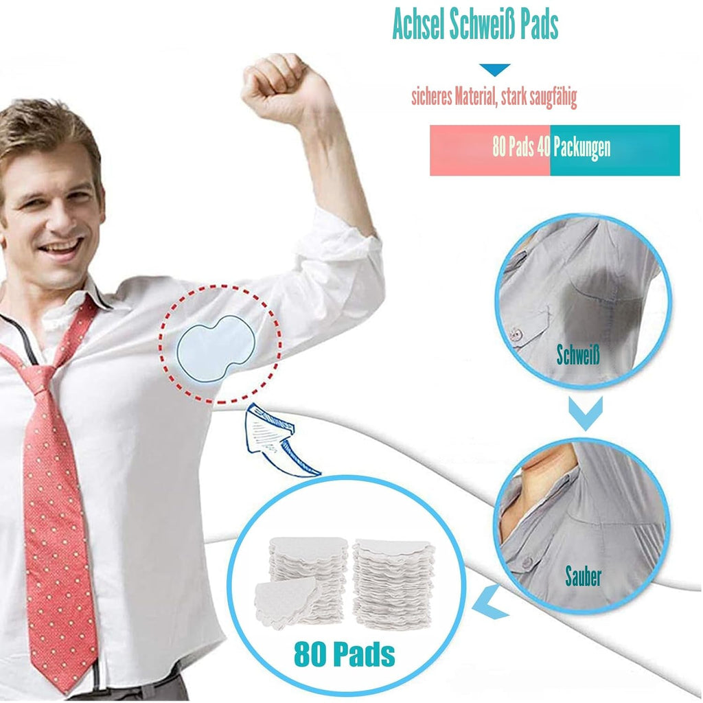 Achselpads 80 Stueck Schutz gegen Schweiss Einweg Achsel Schweisspads