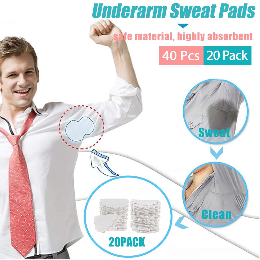 Achselpads 40 Stueck - Schweisspads fuer Damen und Herren, Anti-Schweiss