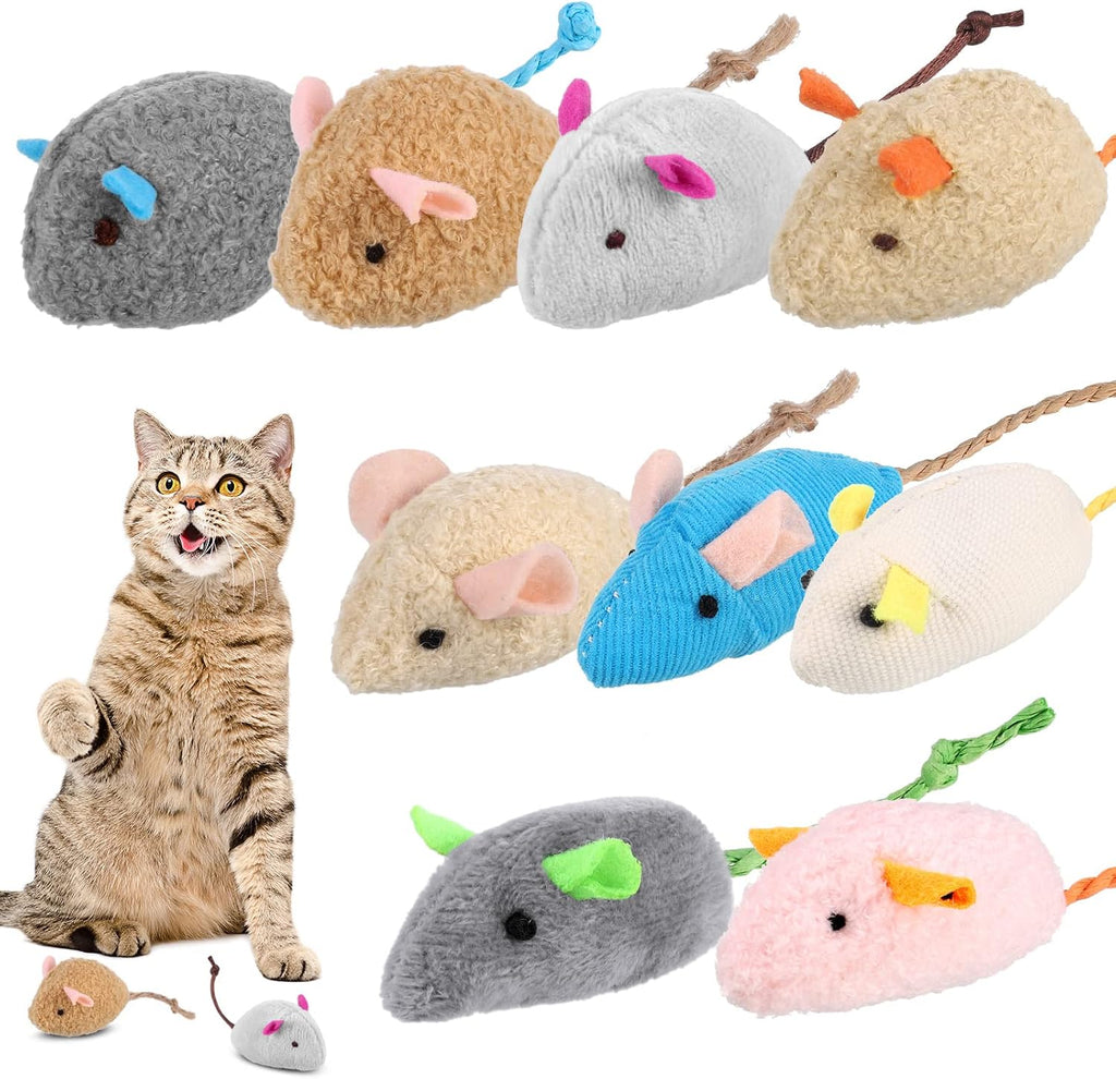 9er Set Katzenminze Plüsch Mäuse Spielzeug für Katzen Kitten