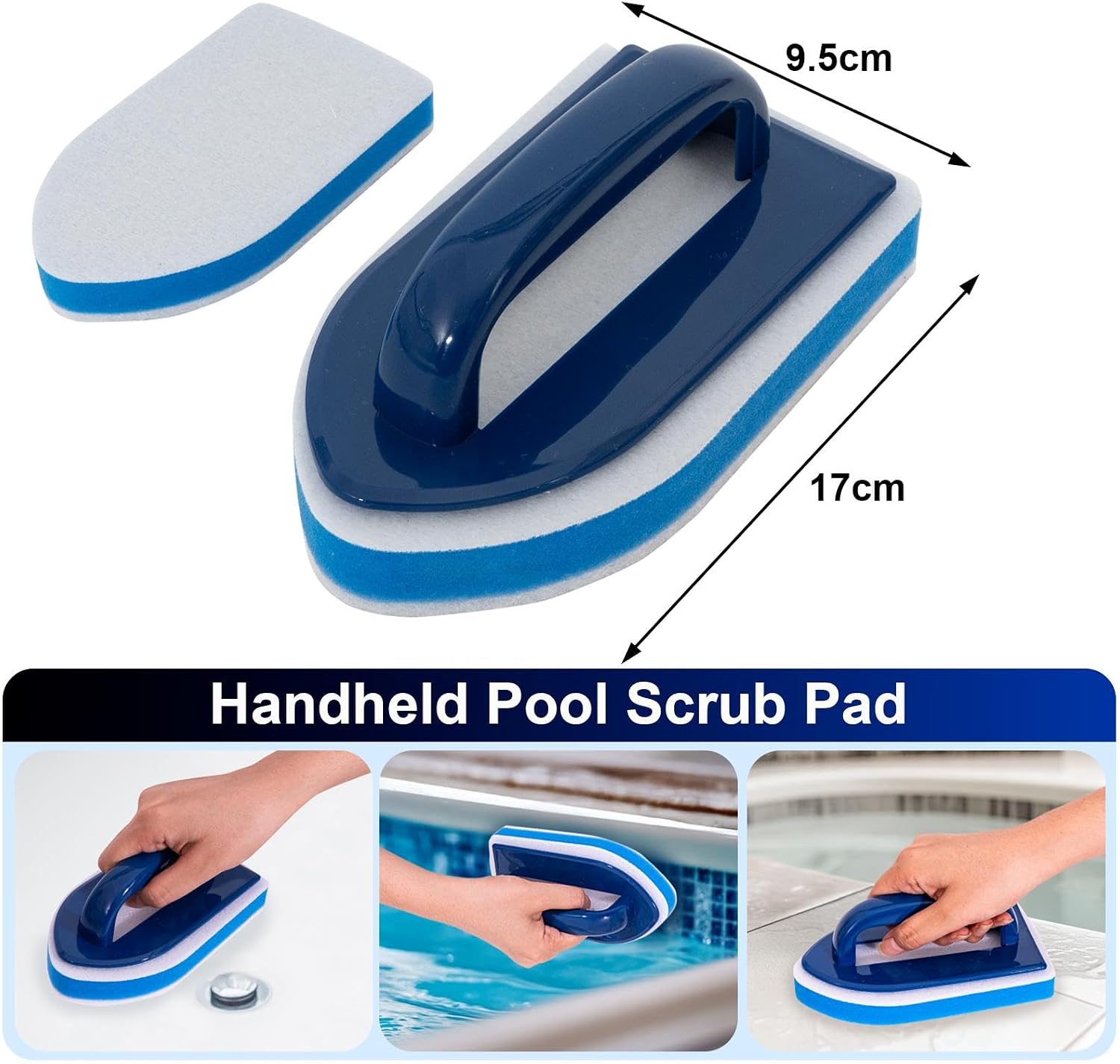 POOLAZA Reinigungsset fuer Pool Spa Whirlpool mit Kescher Buerste 91,5 cm