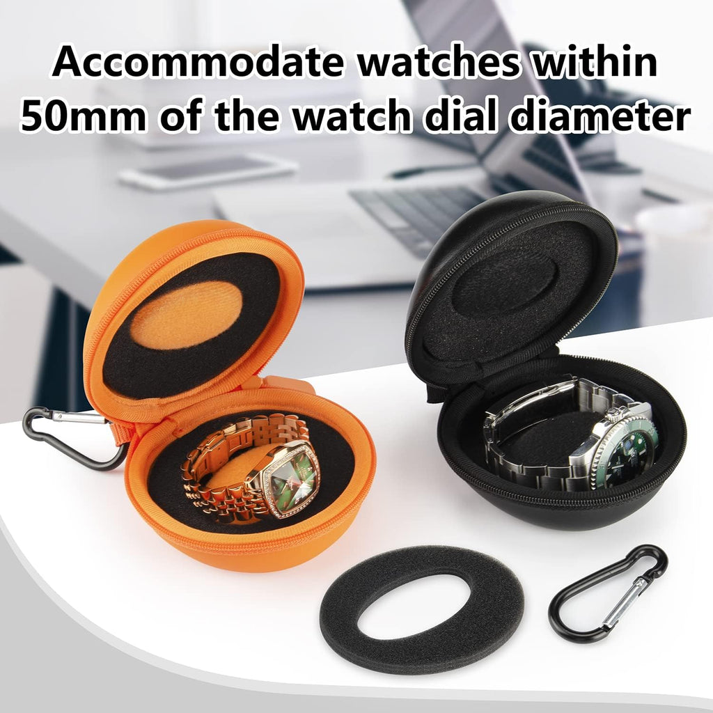 Reise Uhrenetui Orange 1 Fach bis 50 mm Schutzetui Uhr