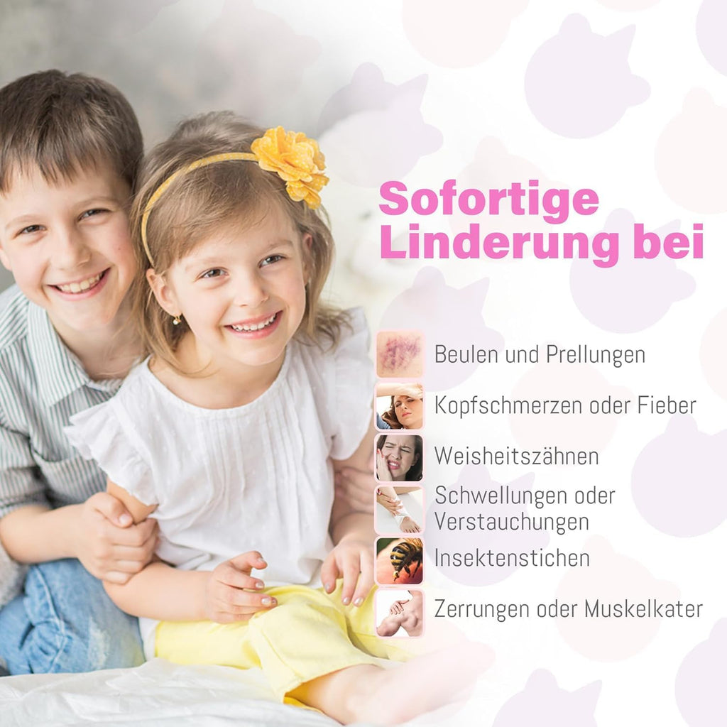 LotFancy Gel Kuehlakkus fuer Kinder 3er Set mit Stoffhuelle Kalt/Warm