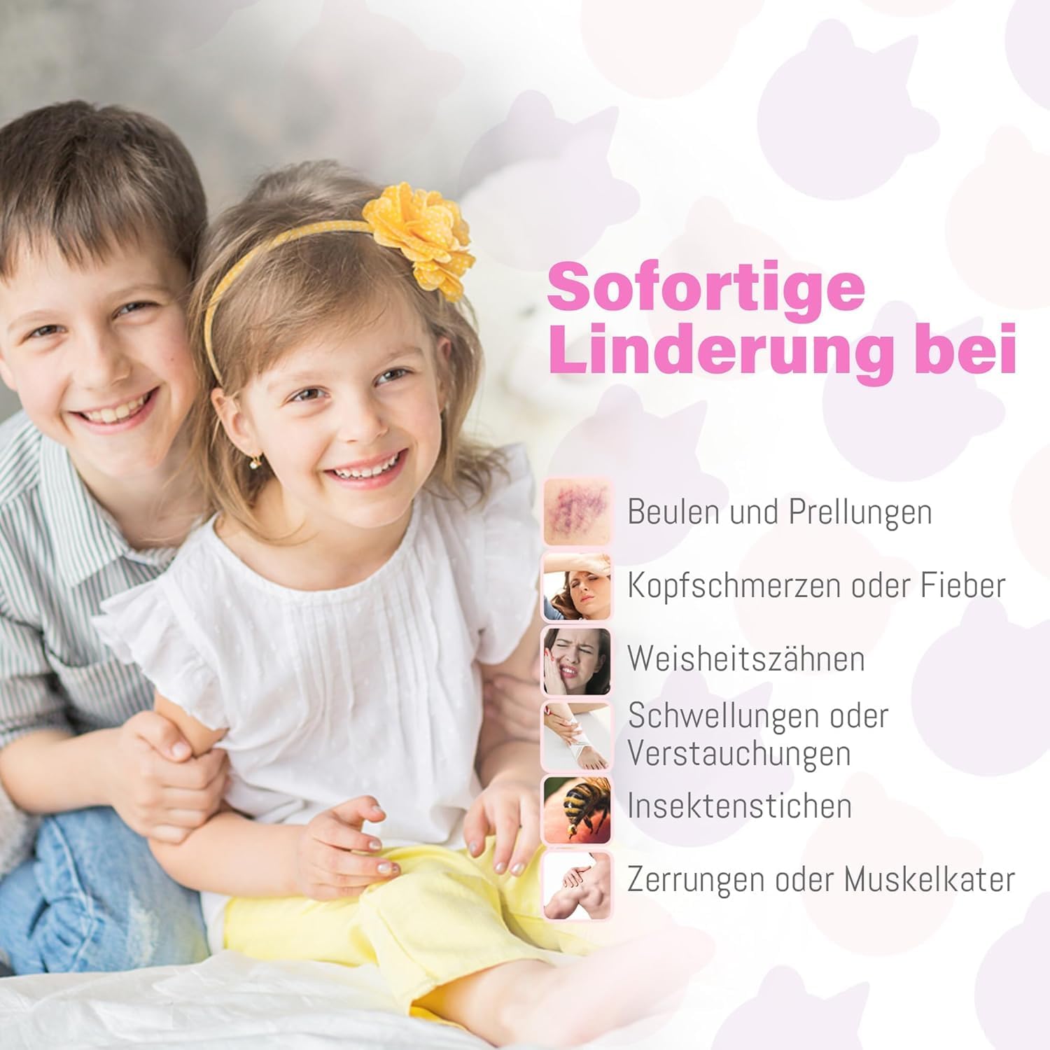 LotFancy Gel Kuehlakkus fuer Kinder 3er Set mit Stoffhuelle Kalt/Warm