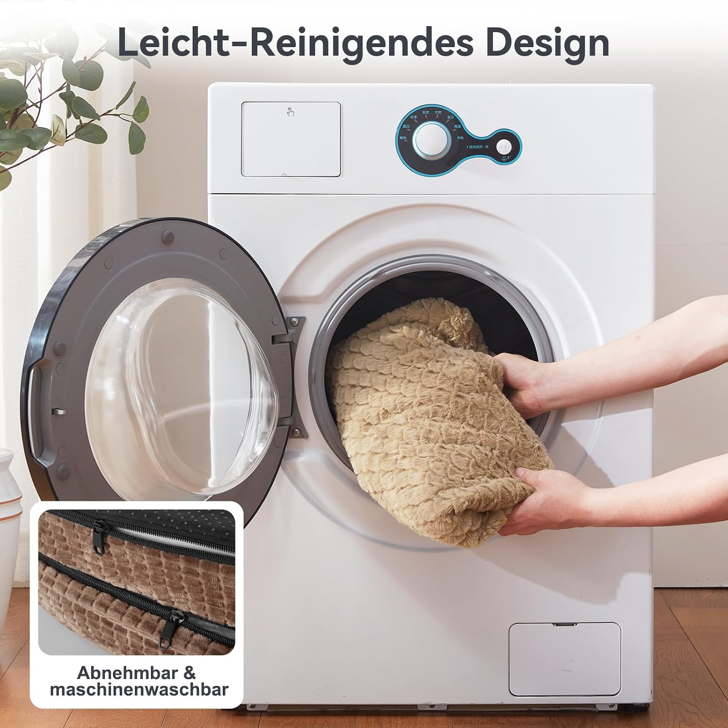 Orthopaedisches Hundebett mit Nackenrolle fuer mittelgrosse Hunde 15cm-19cm