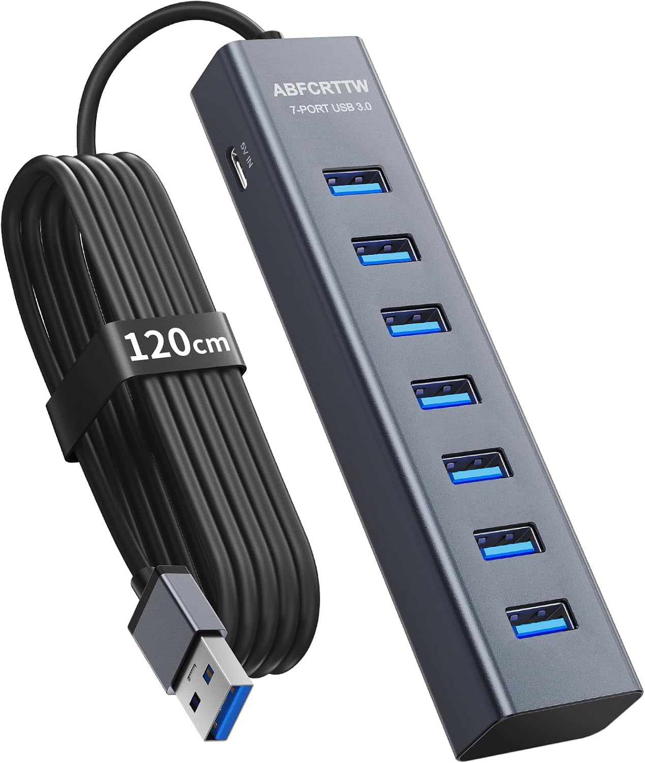 USB 3.0 Hub 7 Port Aluminium 5 Gbps Verteiler 30cm-180cm