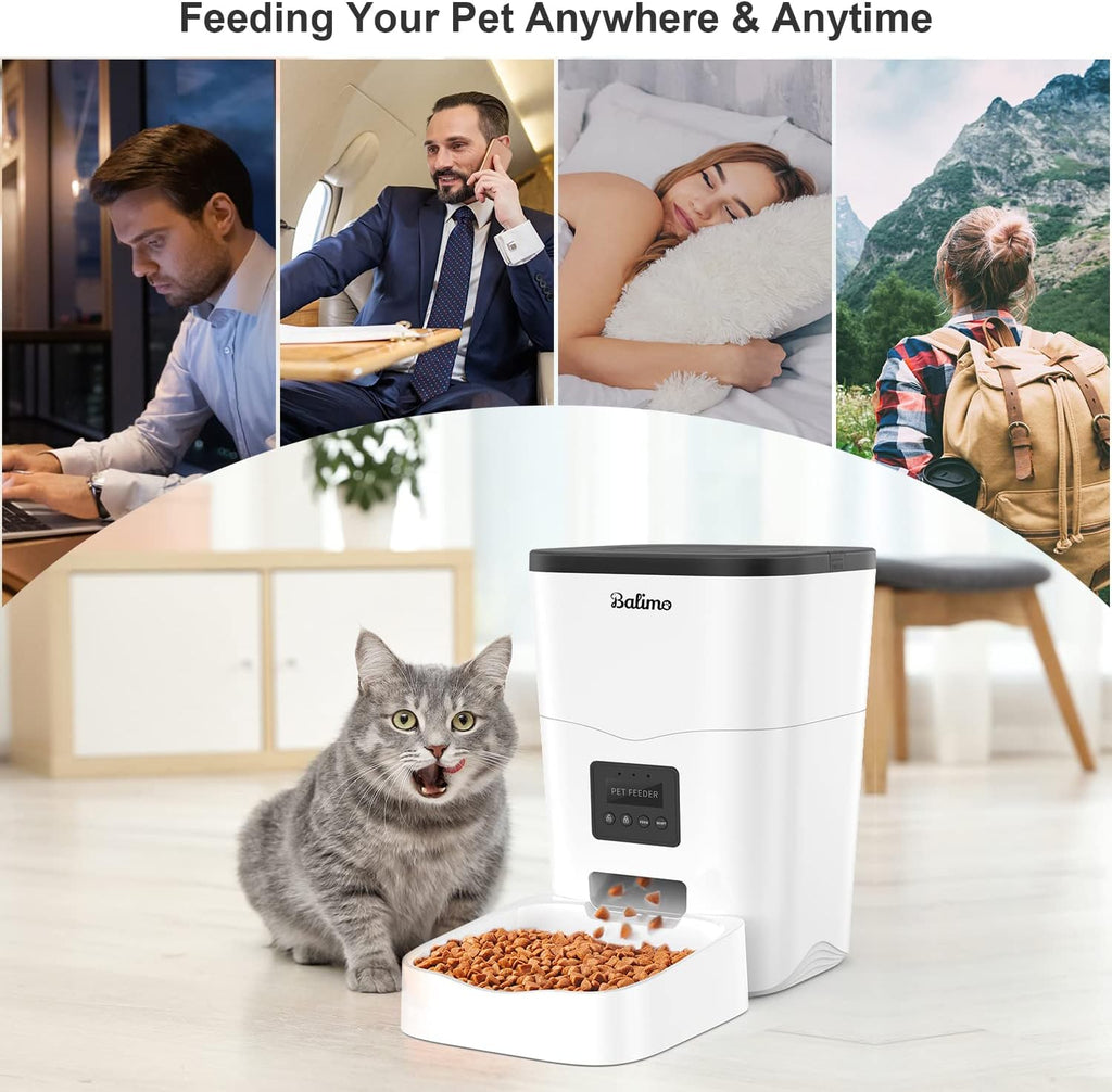 Balimo Futterautomat Katze WiFi App Steuerung 1-10 Mahlzeiten Weiss