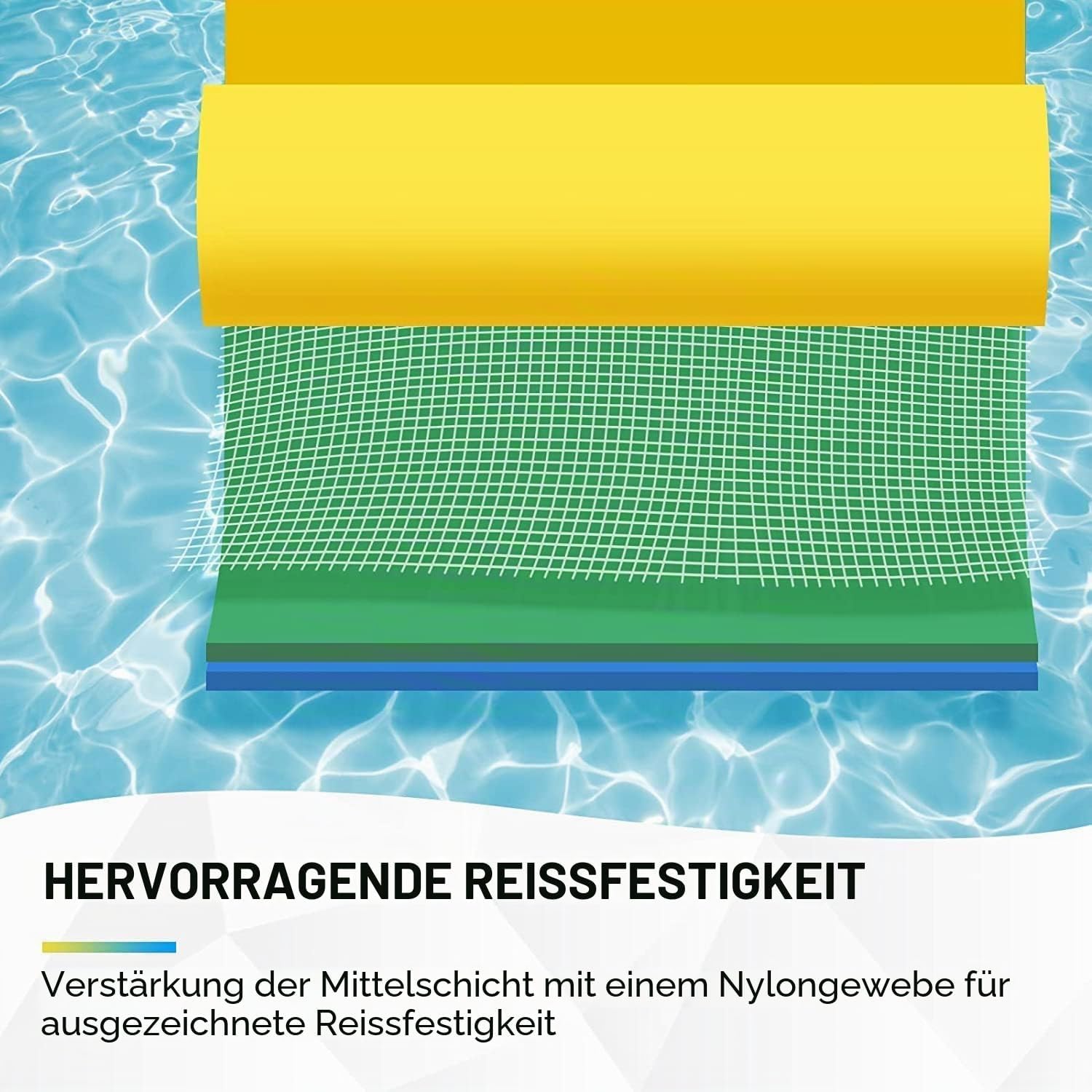 CTSC Floating Mat Schwimminsel 3-lagig XPE Schaum Wassermatte See Pool Strand