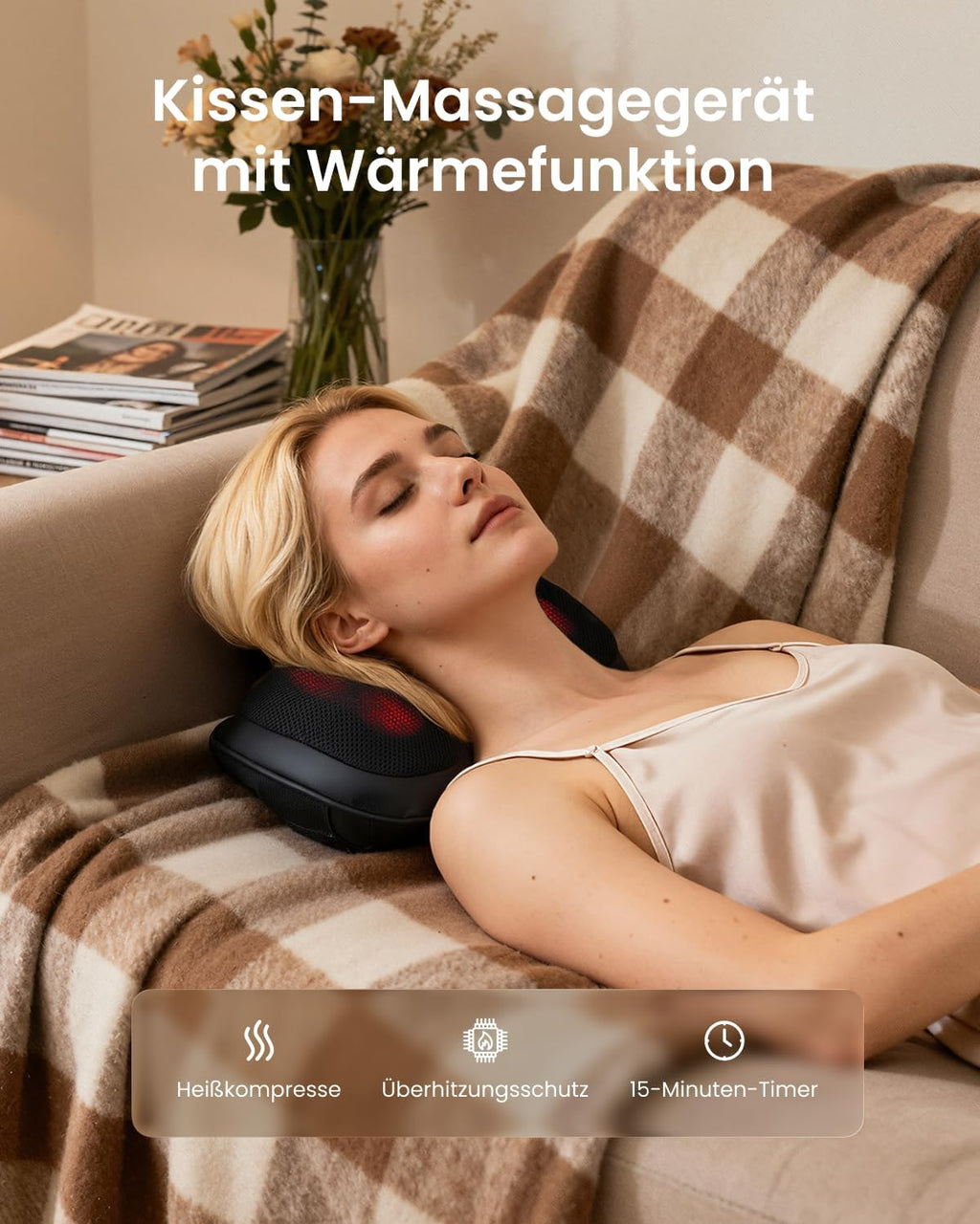 RENPHO 3D Shiatsu Schulter Nacken Massagegeraet mit Waerme, Massagekissen