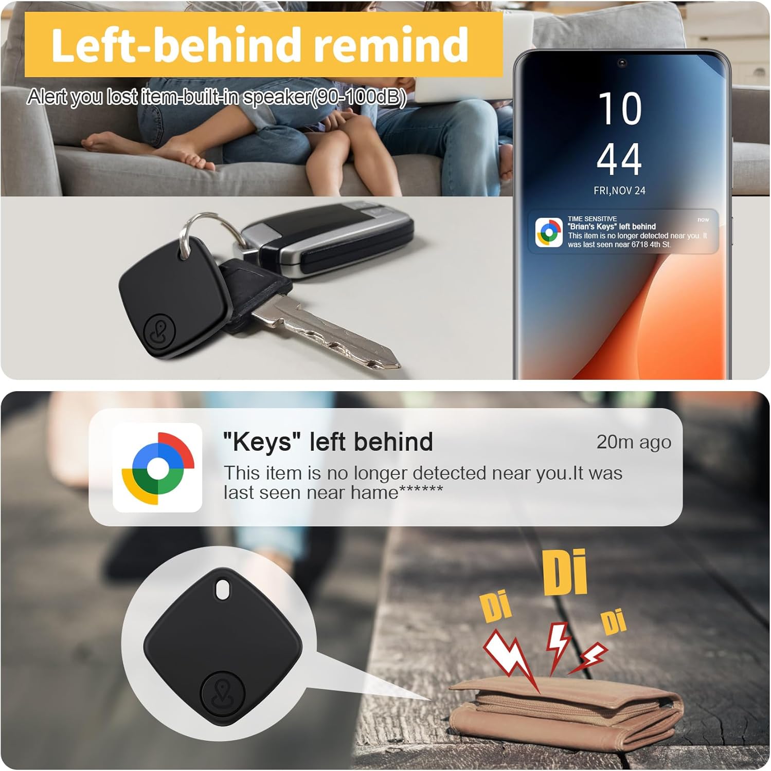 Air Tracker Schluesselfinder 4er Pack Schwarz Android Smart Tag Google Find Hub