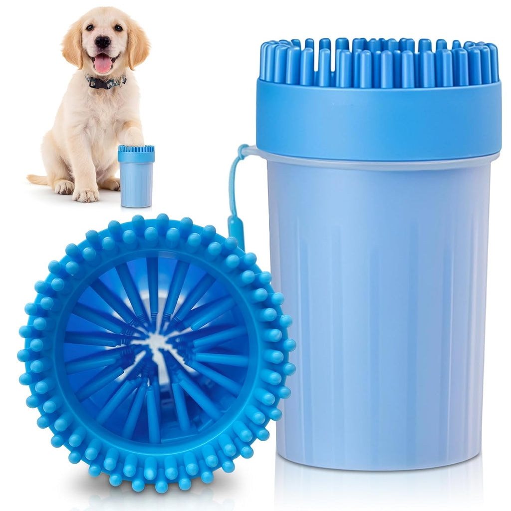 Pfotenreiniger aus Silikon fuer Hunde Groesse M Blau - Hundepflege Zubehoer