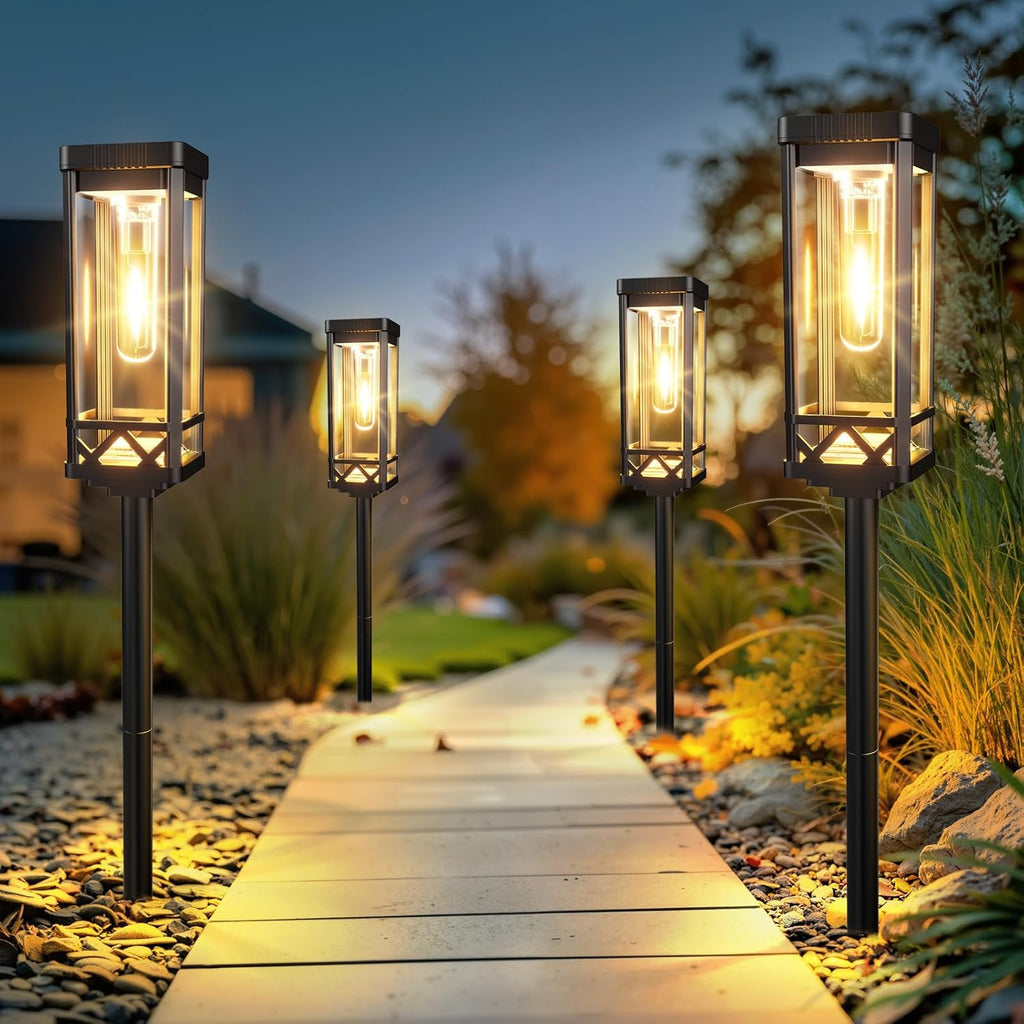 BUCASA Solarlampen Aussen 6er Set 1000 mAh IP65, 15 Std. Beleuchtung Garten