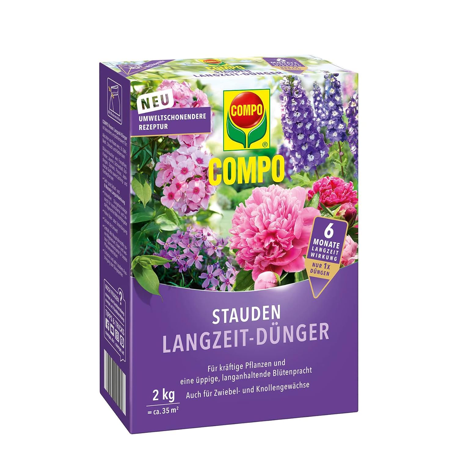 COMPO Stauden Langzeitduenger 2 kg fuer bluehende Stauden, Langzeitwirkung