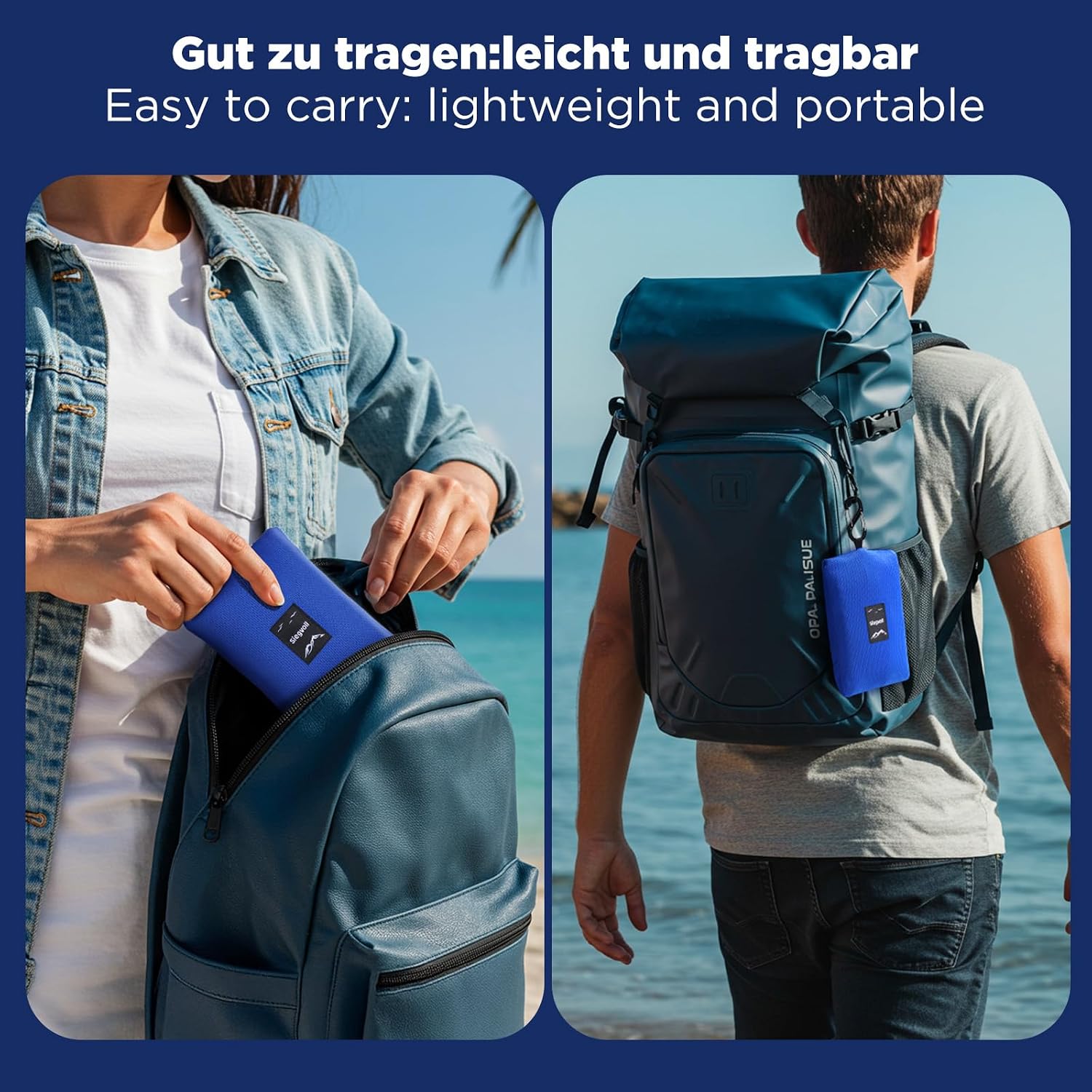 Sandfreie Stranddecke 220x215 cm ultraleicht windfest feuchtigkeitsabweisend Kar