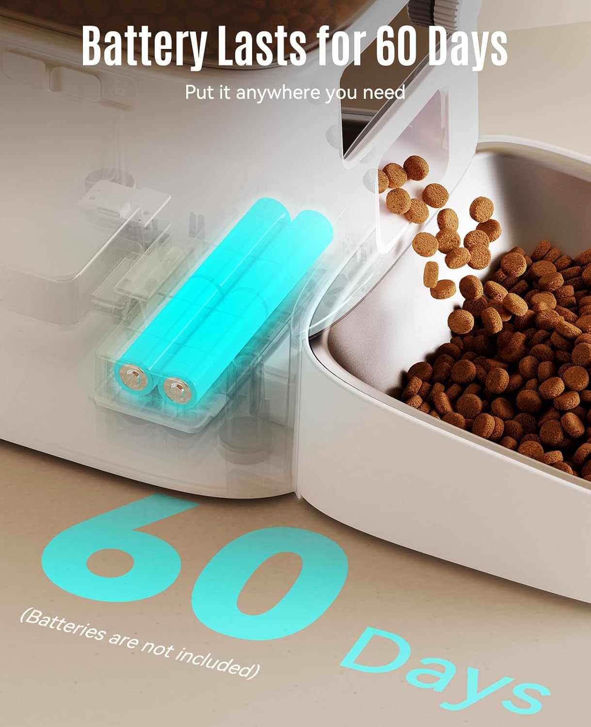 oneisall Futterautomat fuer Katzen 3,5L mit WLAN App und Edelstahlnapf