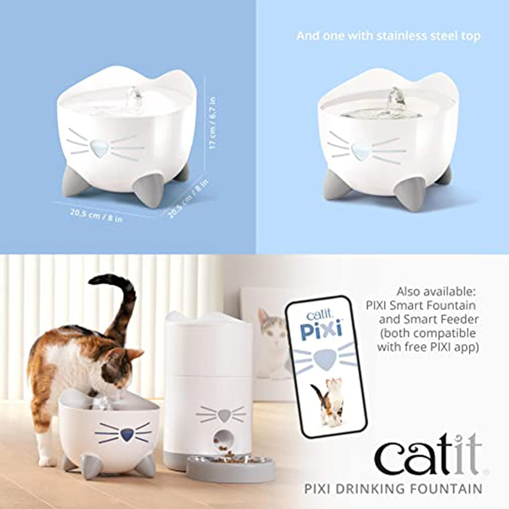 Catit Pixi Trinkbrunnen fuer Katze 1 Stueck Weiss Trinkbrunnen 1er Pack