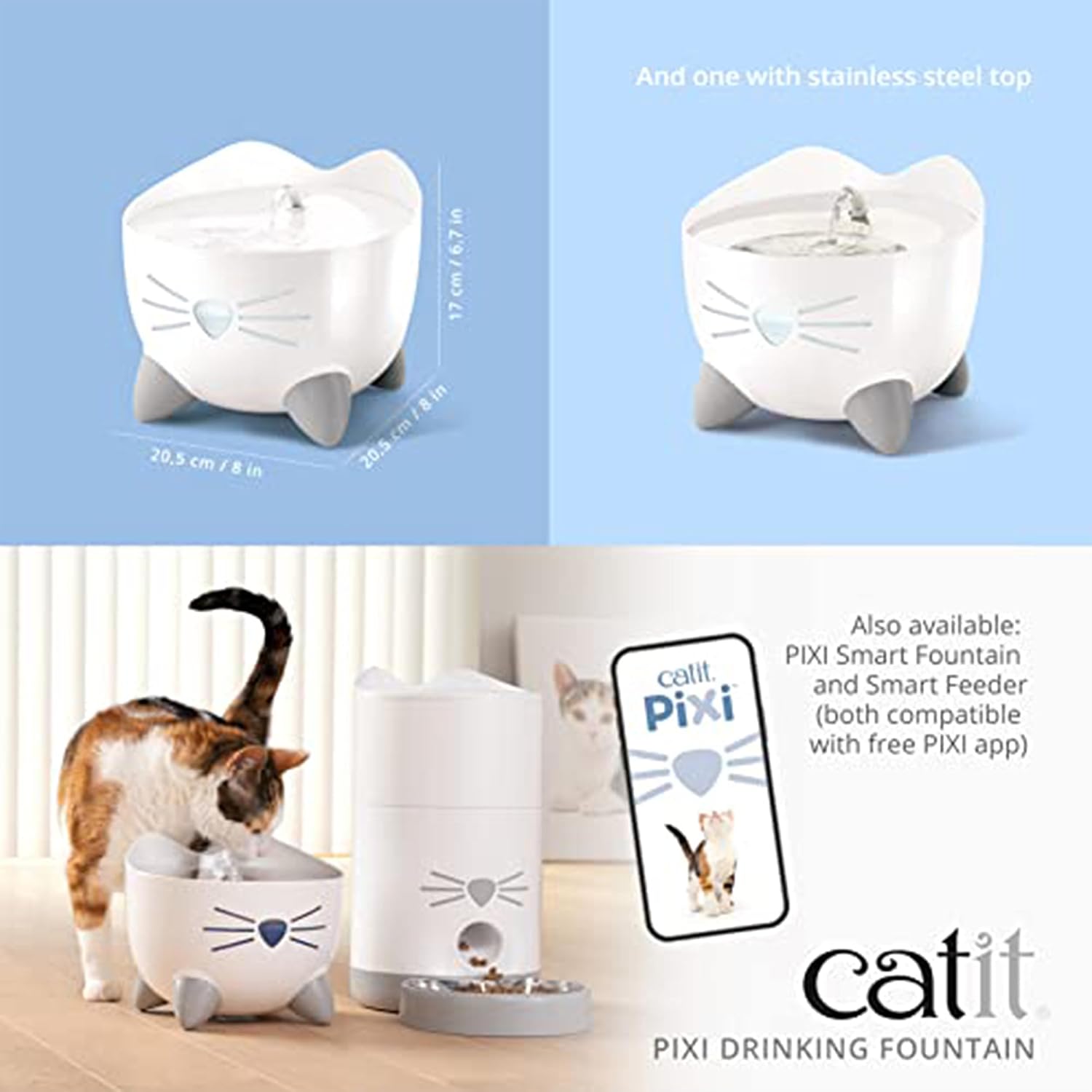 Catit Pixi Trinkbrunnen fuer Katze 1 Stueck Weiss Trinkbrunnen 1er Pack