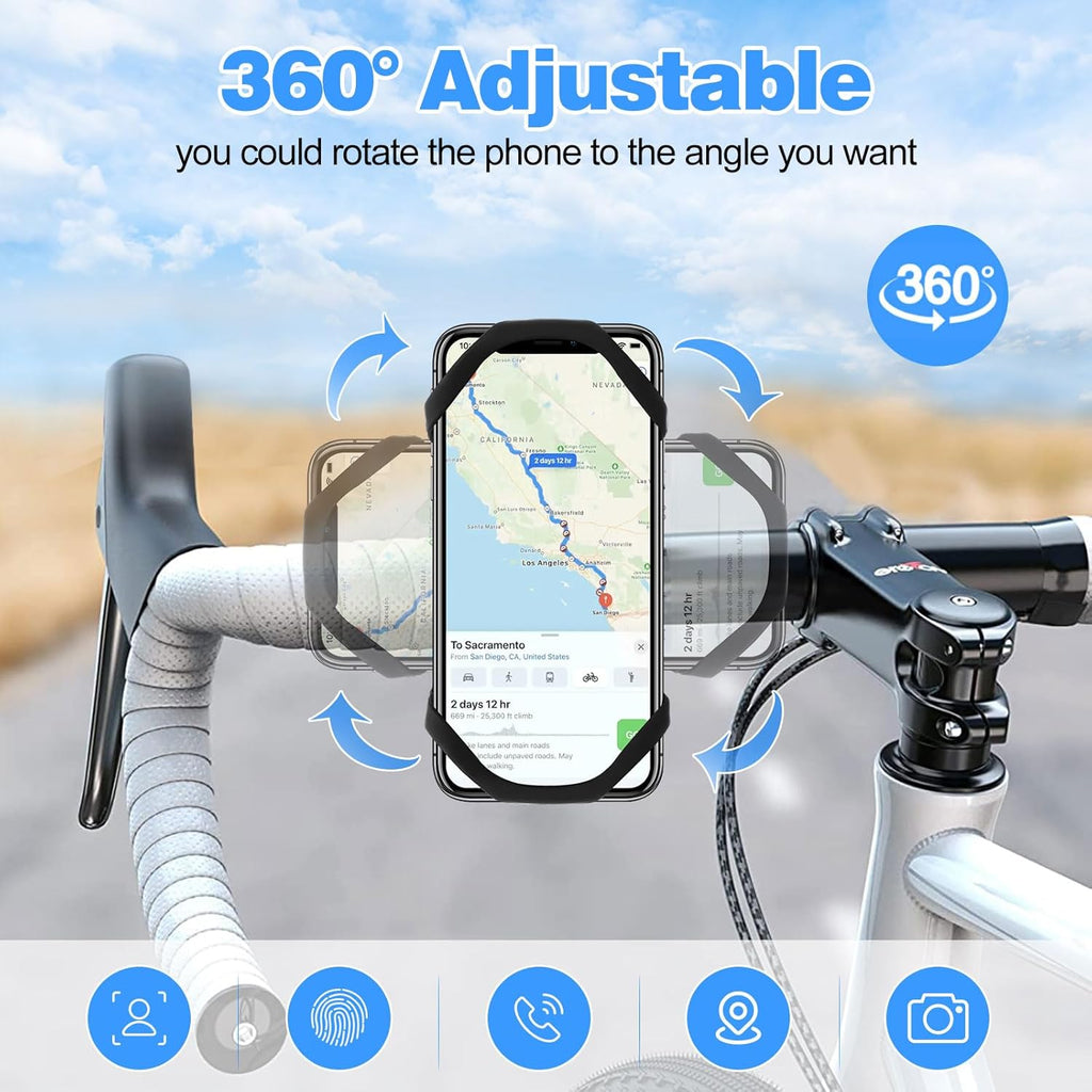 Universal Silikon Fahrrad Handyhalterung 360° drehbar Lenkerhalter