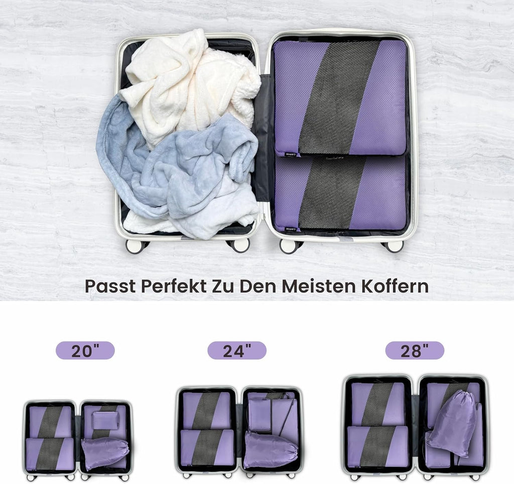 6er Kompressions Packing Cubes Koffer Reise Organizer Set