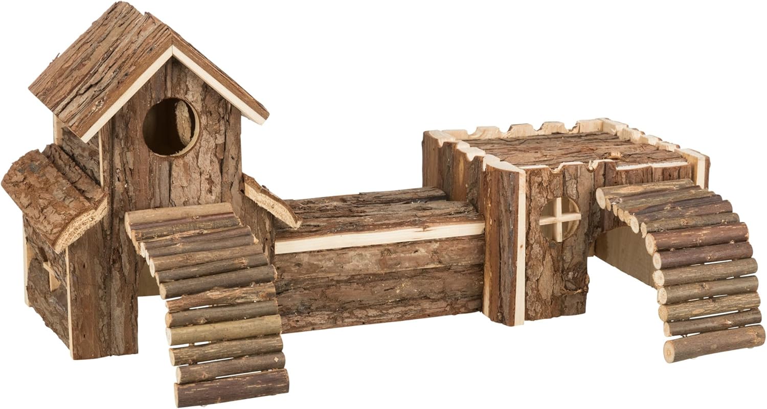 Trixie Natural Living Frida Tunnelsystem Holz für Hamster Mäuse 47x22x15 cm