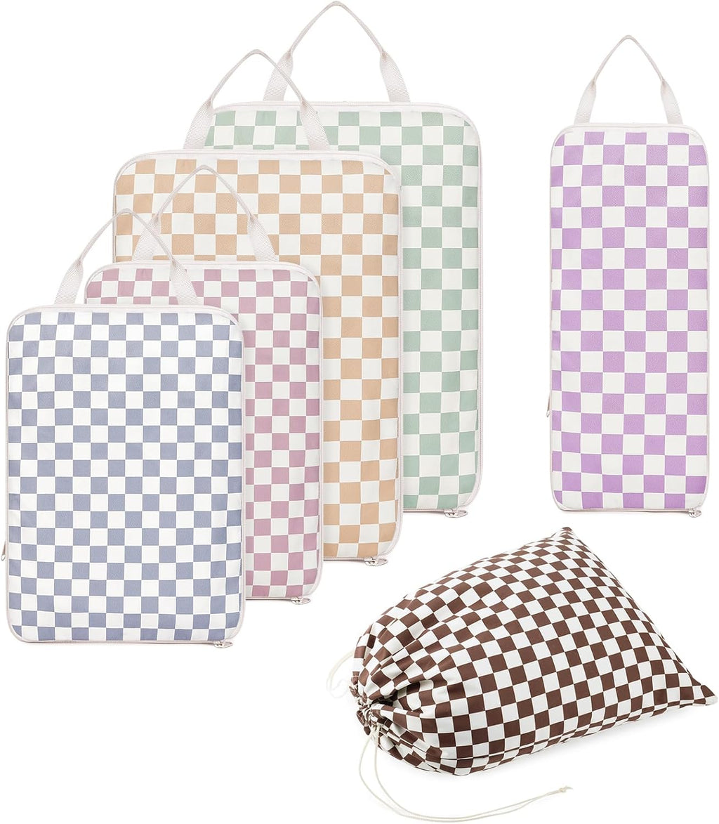 6-teiliges Packwuerfel Set Kompressions Organizer Koffer Reise Taschen