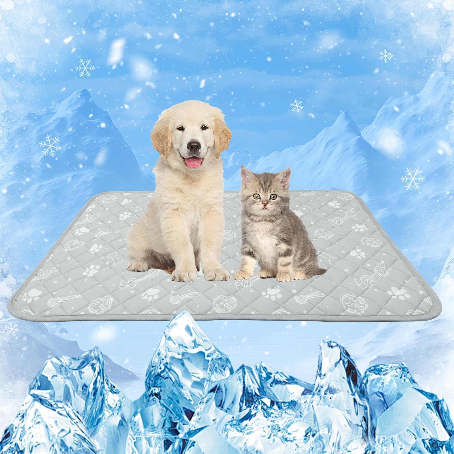 MH MYLUNE HOME Kühlmatte für Hunde Katze 50cm-80cm selbstkühlend rutschfest
