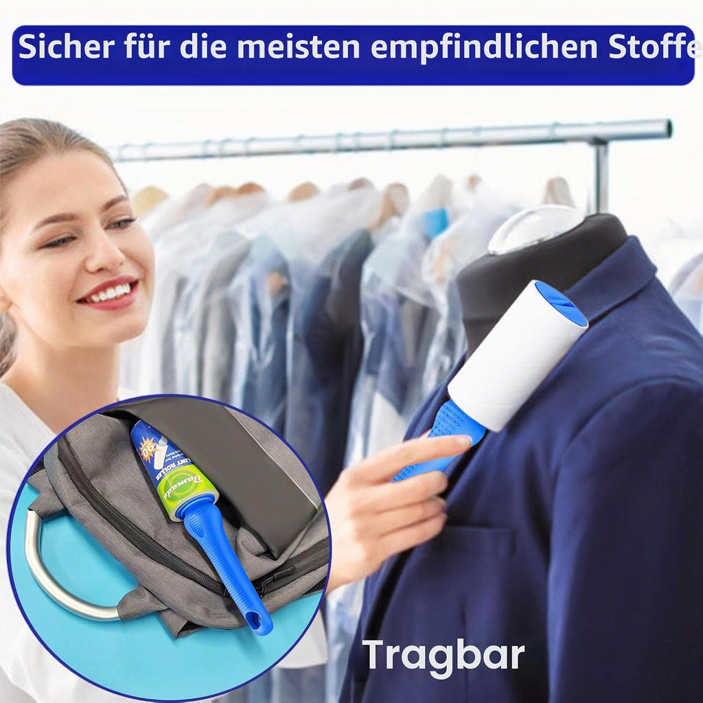 Fusselroller Tierhaare 540 Blatt extra klebend tragbar Kleidung Entferner Gruen