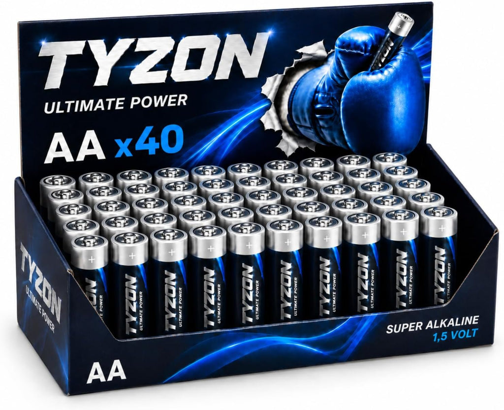 Tyzon AAA Batterien 40 Stueck Langzeitausfuehrung hochleistungsfaehig