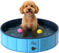 KYG Hunde Pool faltbar 80x20cm rutschfest niedriger Einstieg Ablassventil 20cm-3