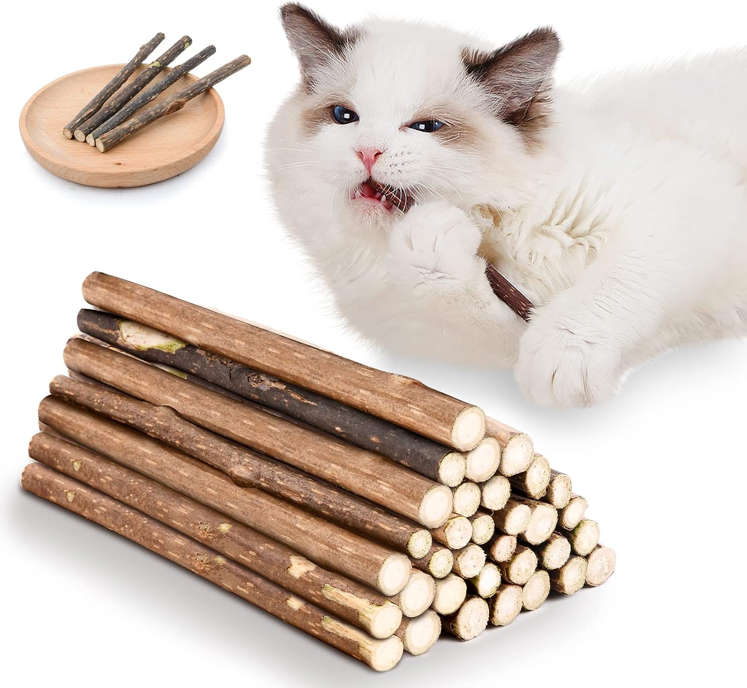 OSDUE Katzenminze Matatabi Kausticks 32 Stueck fuer Zahnpflege, Mundgeruch