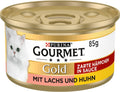 Gourmet Gold Nassfutter Katzen Haeppchen Sauce Lachs & Huhn 12x85g verschiede