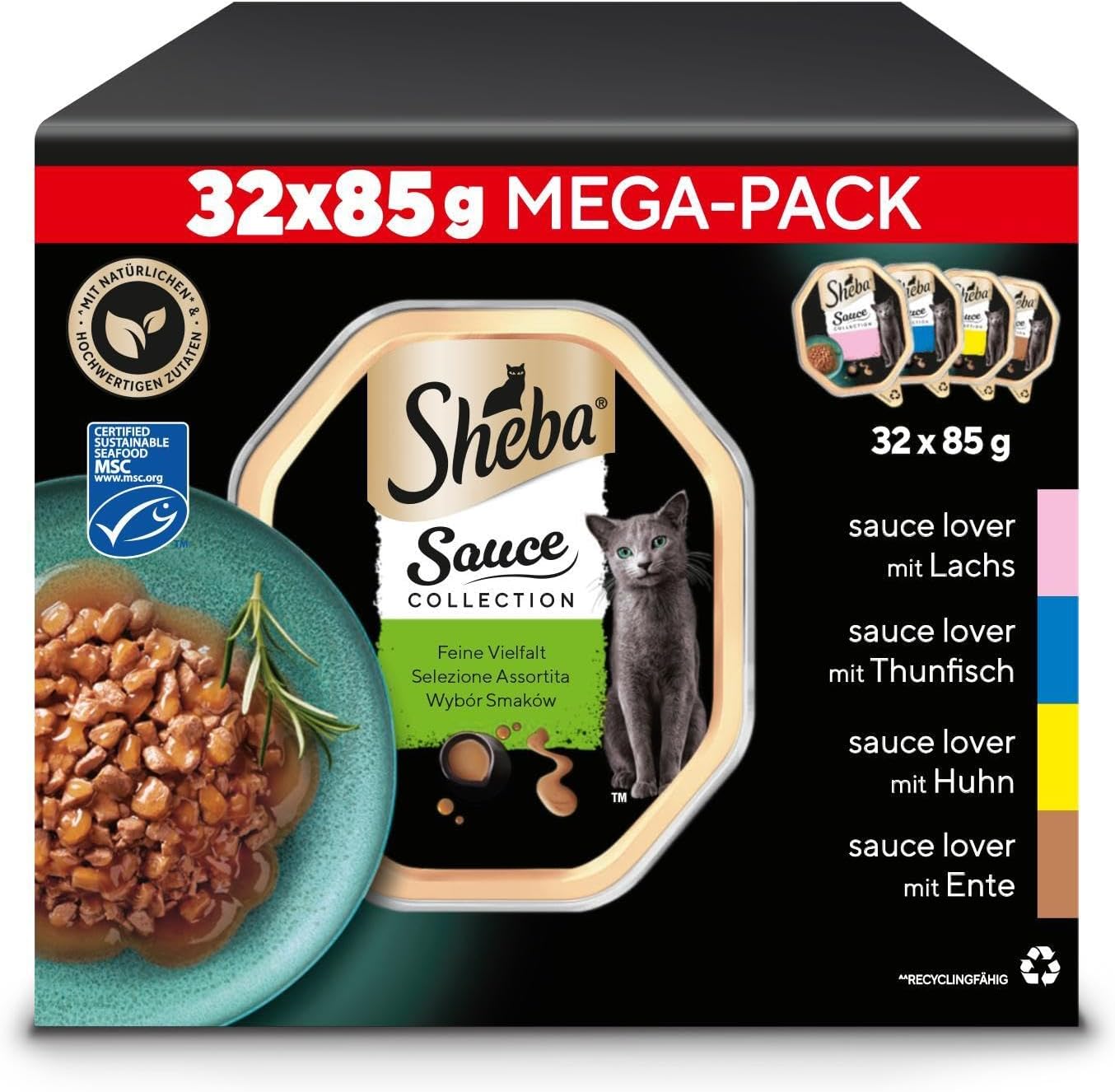 Nassfutter Katzen SHEBA verschiedene Sorten Sauce Collection MSC