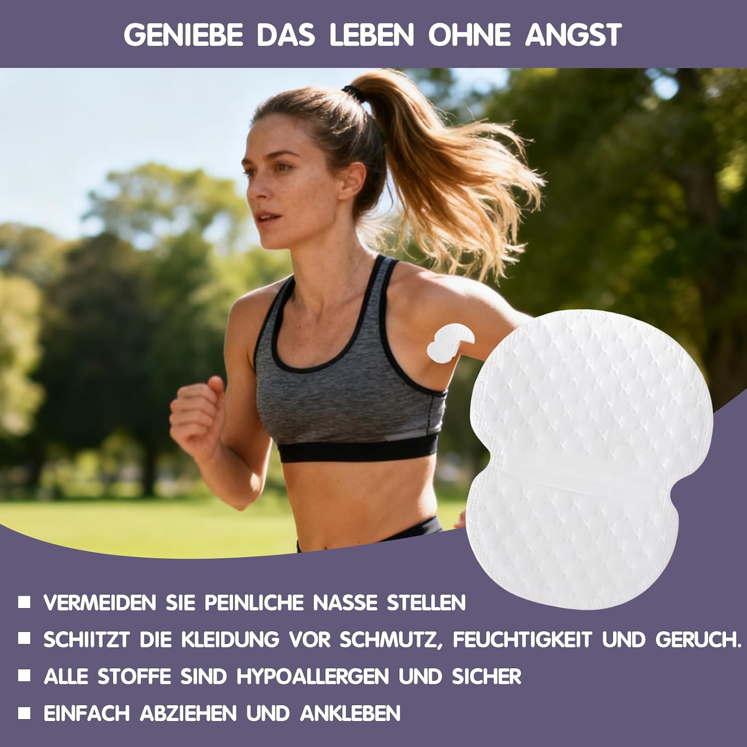 120 Stueck selbstklebende Achselpads gegen Schweissflecken, atmungsaktiv